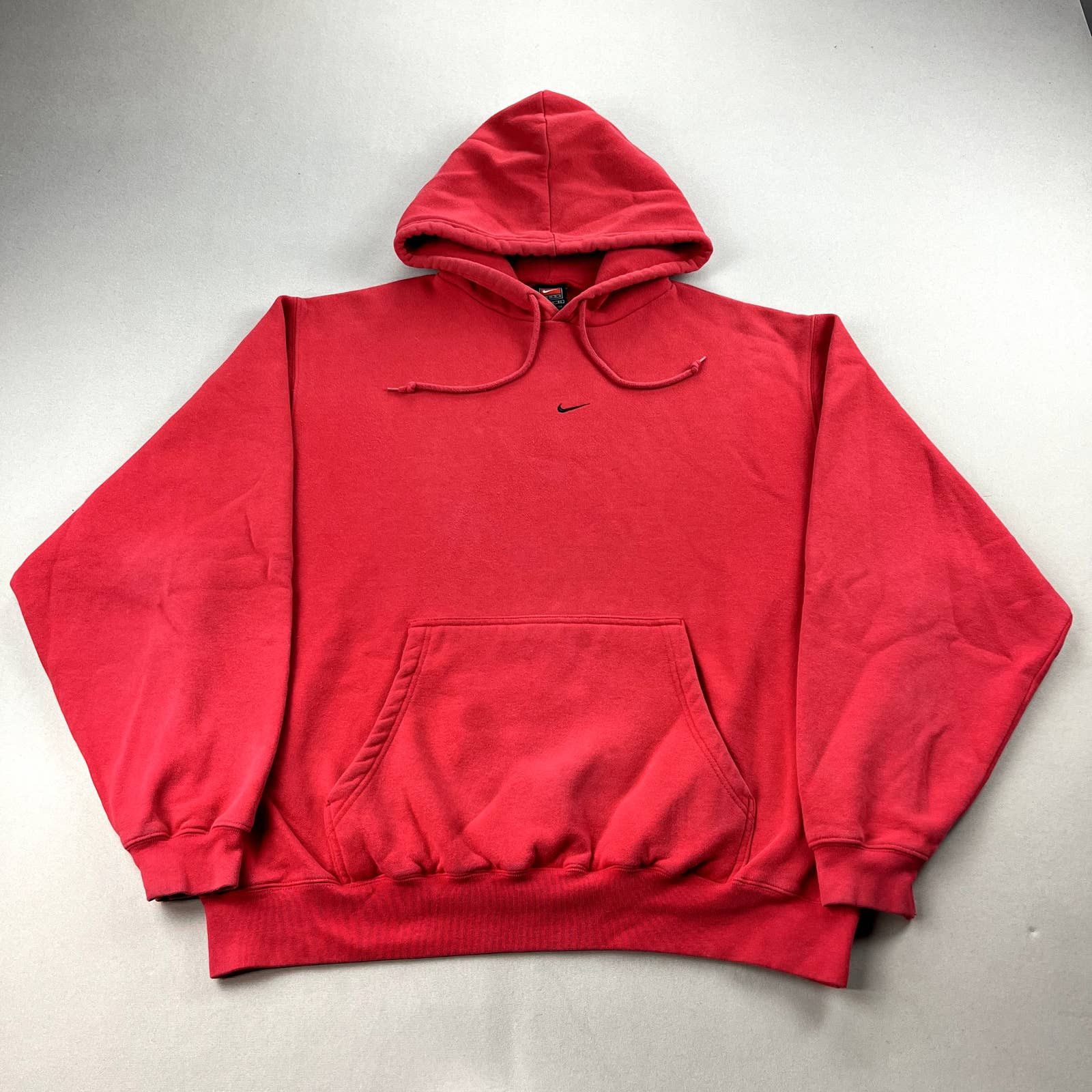 Nike Vintage Nike Center Swoosh Hoodie Sweatshirt XL Red 90s | Grailed