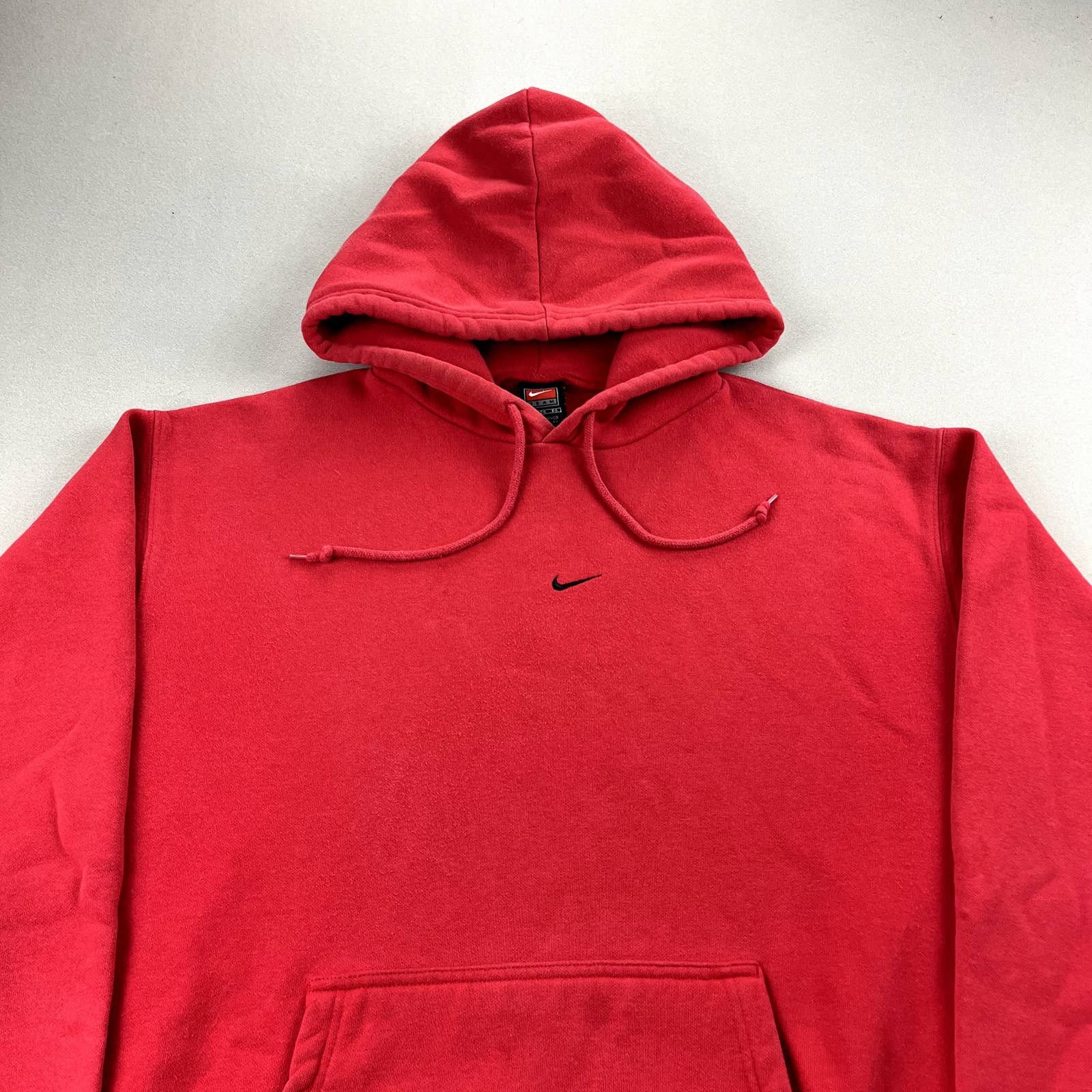 Nike Vintage Nike Center Swoosh Hoodie Sweatshirt XL Red 90s | Grailed