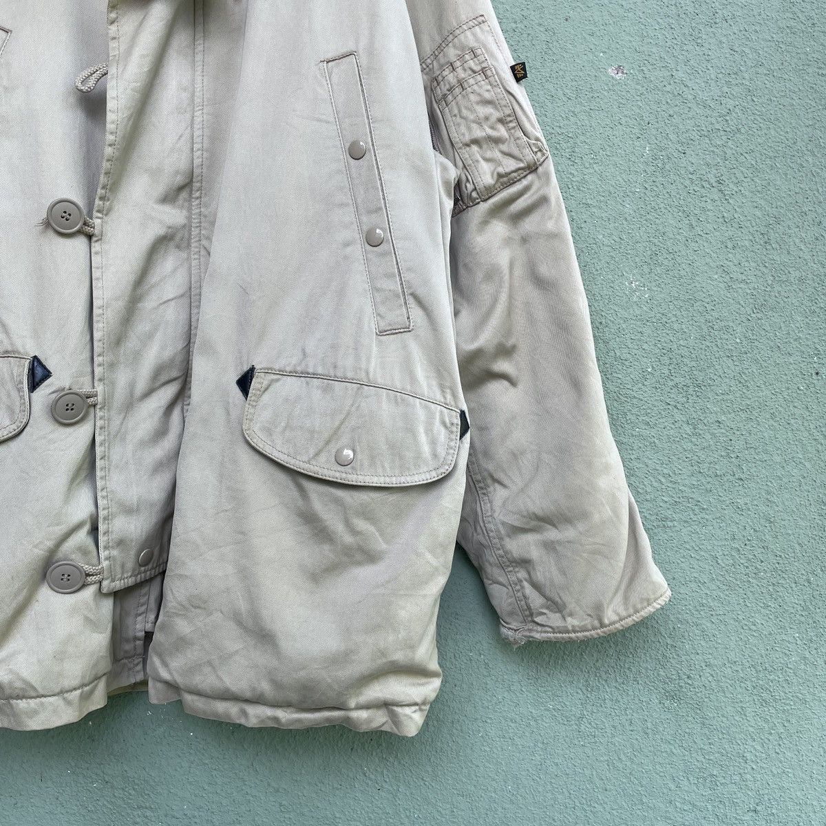 Alpha Industries × Vintage Vtg ALPA INDUSTRIES Sherpa Fleece Inside Zipper Jacket Size US L / EU 52-54 / 3 - 7 Thumbnail