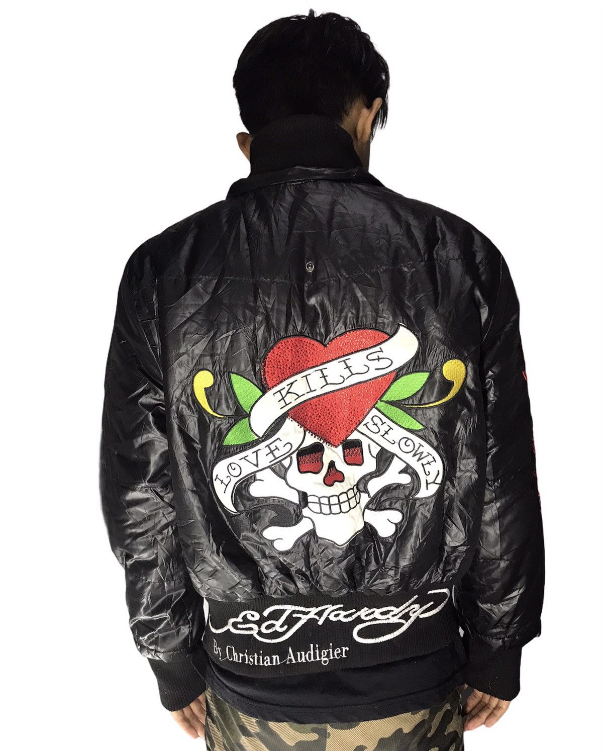 Christian Audigier × Ed Hardy Ed hardy embroidered logo down puffer jacket Size US S / EU 44-46 / 1 - 4 Thumbnail