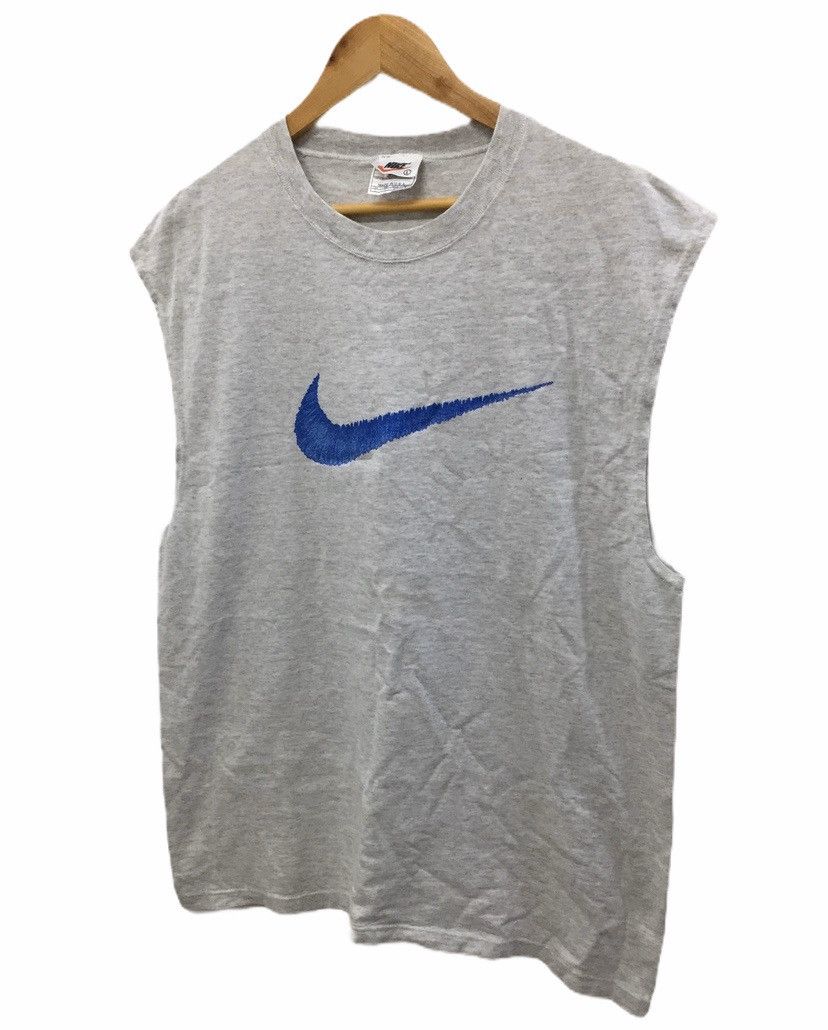 Nike 90's Made in USA NIKE big logo sleeveless Size US L / EU 52-54 / 3 - 2 Thumbnail