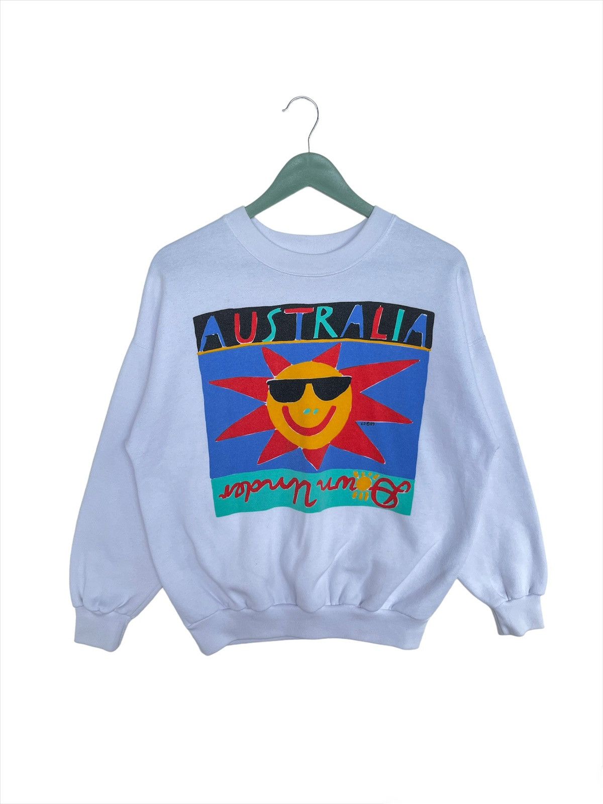 image of Classics Australia x Vintage 86 Ken Done Australia Art Sweatshirt in White, Men's (Size Small)