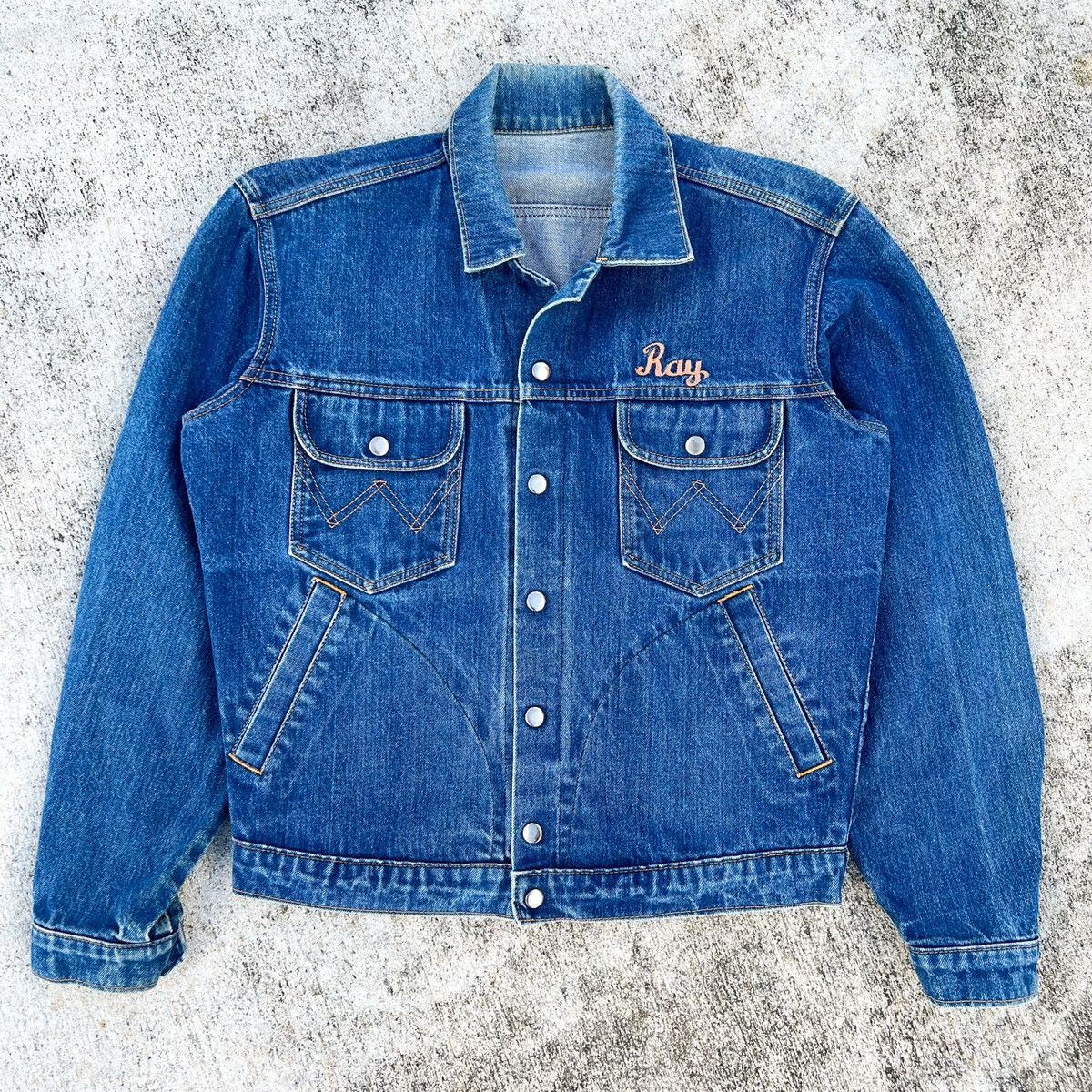Wrangler Vintage 70s Wrangler Selvedge Denim Jacket Embroidered Size US L / EU 52-54 / 3 - 8 Thumbnail