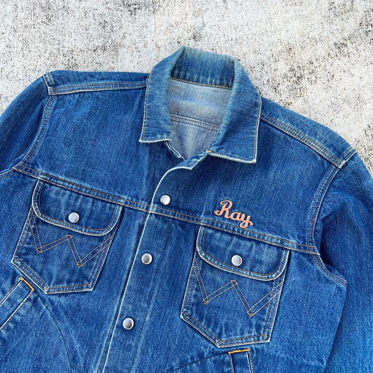 Wrangler Vintage 70s Wrangler Selvedge Denim Jacket Embroidered Size US L / EU 52-54 / 3 - 6 Thumbnail