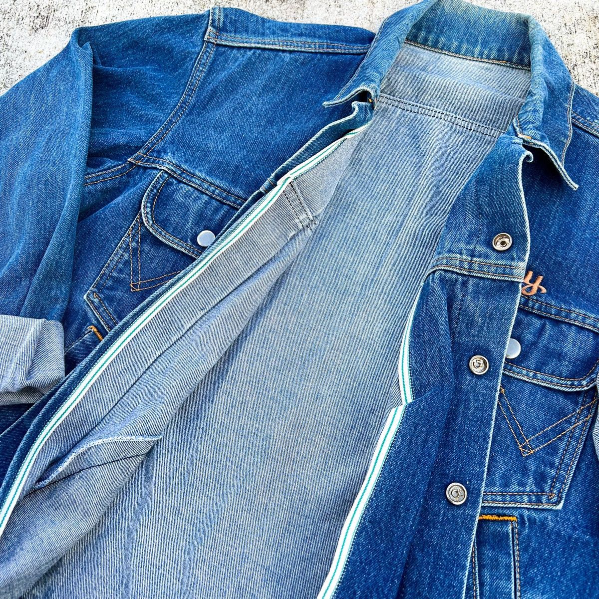 Wrangler Vintage 70s Wrangler Selvedge Denim Jacket Embroidered Size US L / EU 52-54 / 3 - 2 Thumbnail