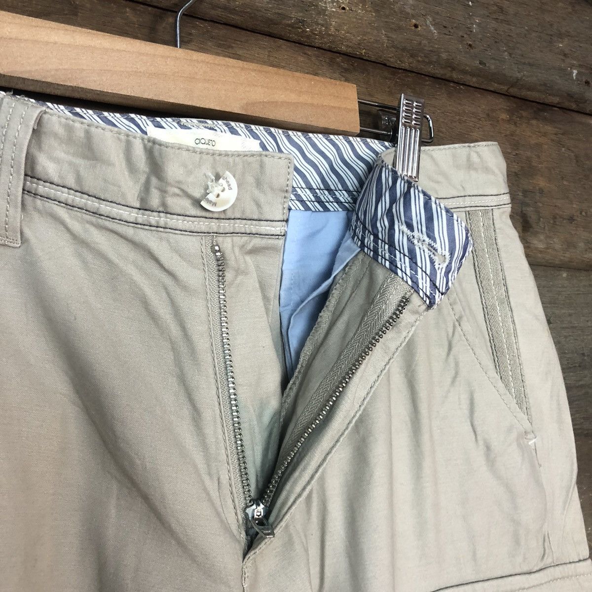 Japanese Brand Ikka Cream Multipocket Cargo Pants #3359 Size US 30 / EU 46 - 8 Thumbnail
