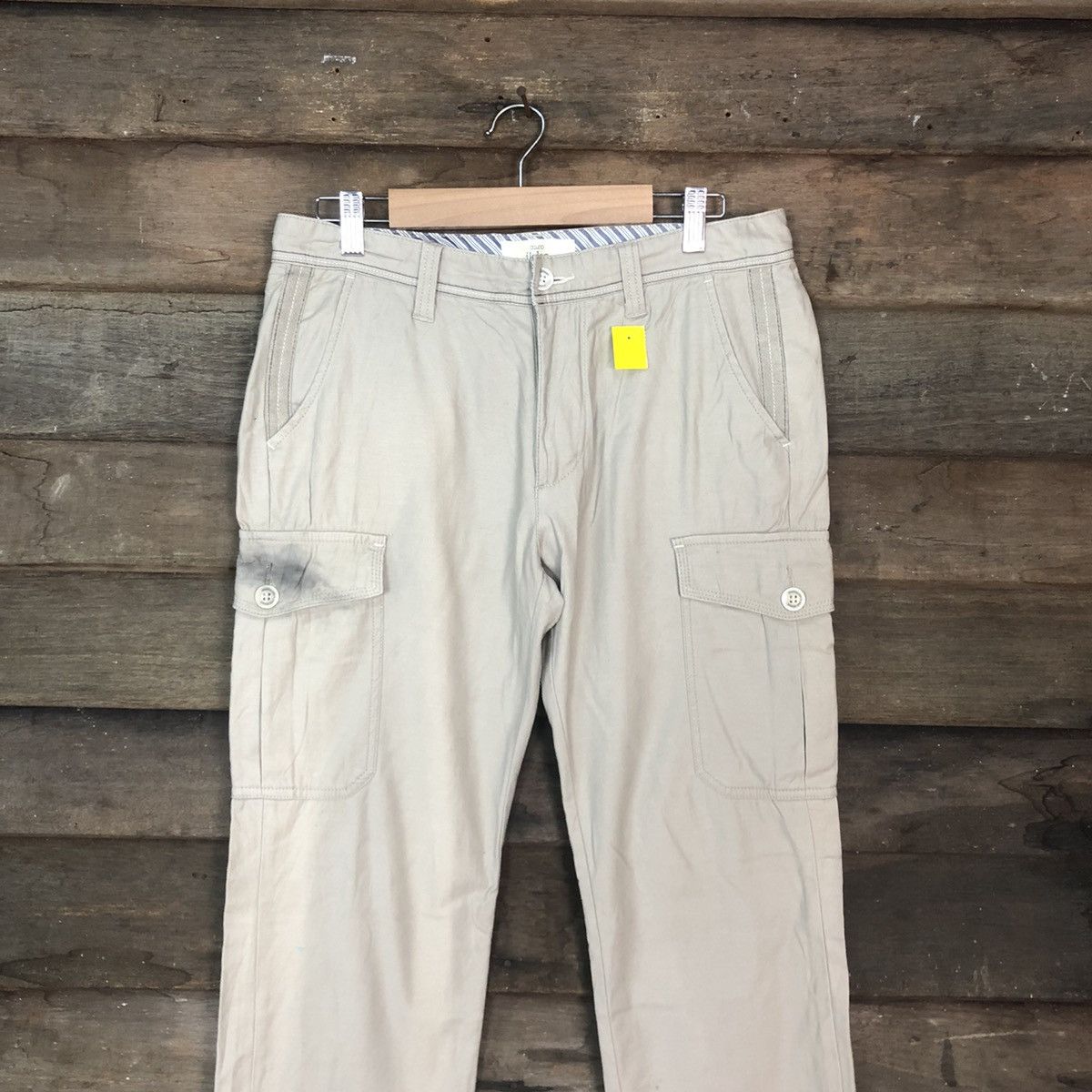 Japanese Brand Ikka Cream Multipocket Cargo Pants #3359 Size US 30 / EU 46 - 2 Thumbnail