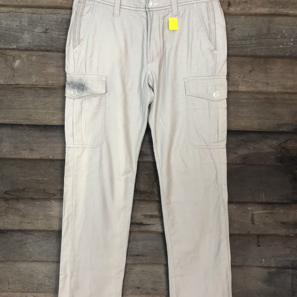 Japanese Brand Ikka Cream Multipocket Cargo Pants #3359 Size US 30 / EU 46 - 4 Thumbnail