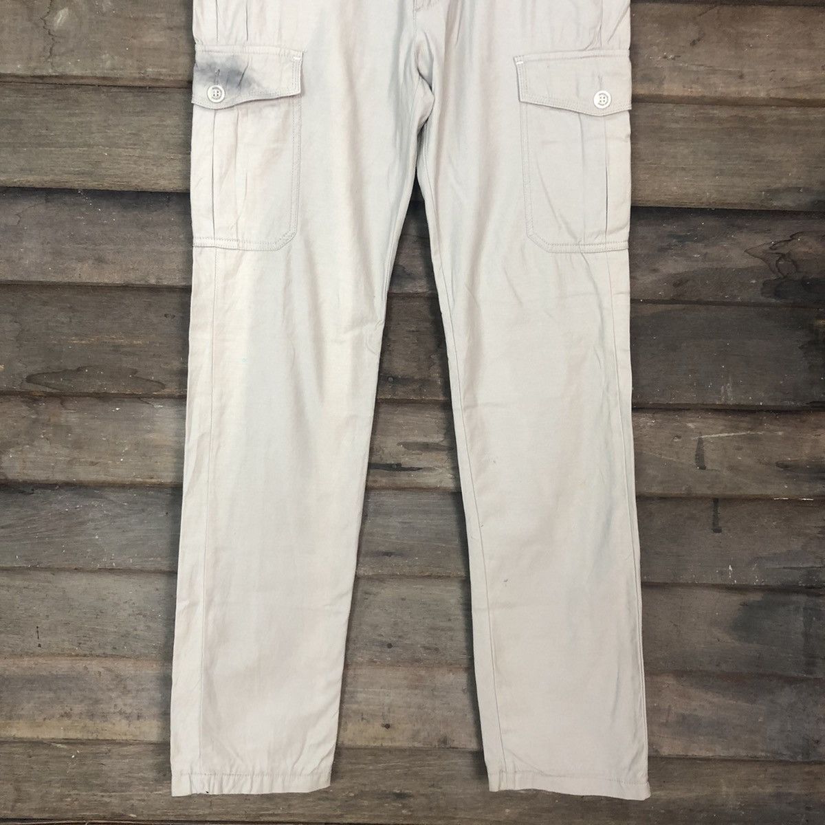 Japanese Brand Ikka Cream Multipocket Cargo Pants #3359 Size US 30 / EU 46 - 3 Thumbnail