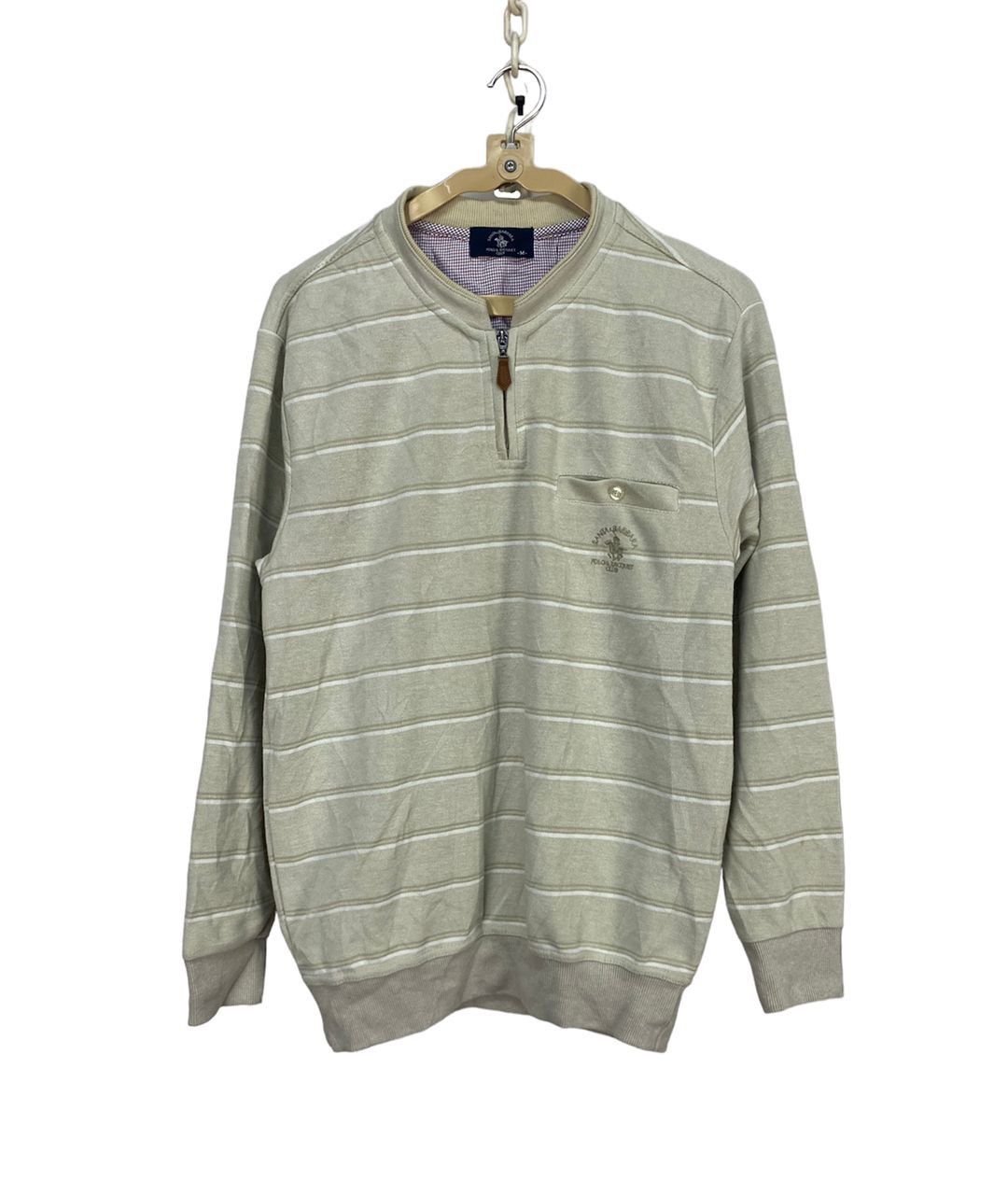 Japanese Brand Santa Barbara polo&racquet club stripe sweatshirt Size US S / EU 44-46 / 1 - 1 Thumbnail