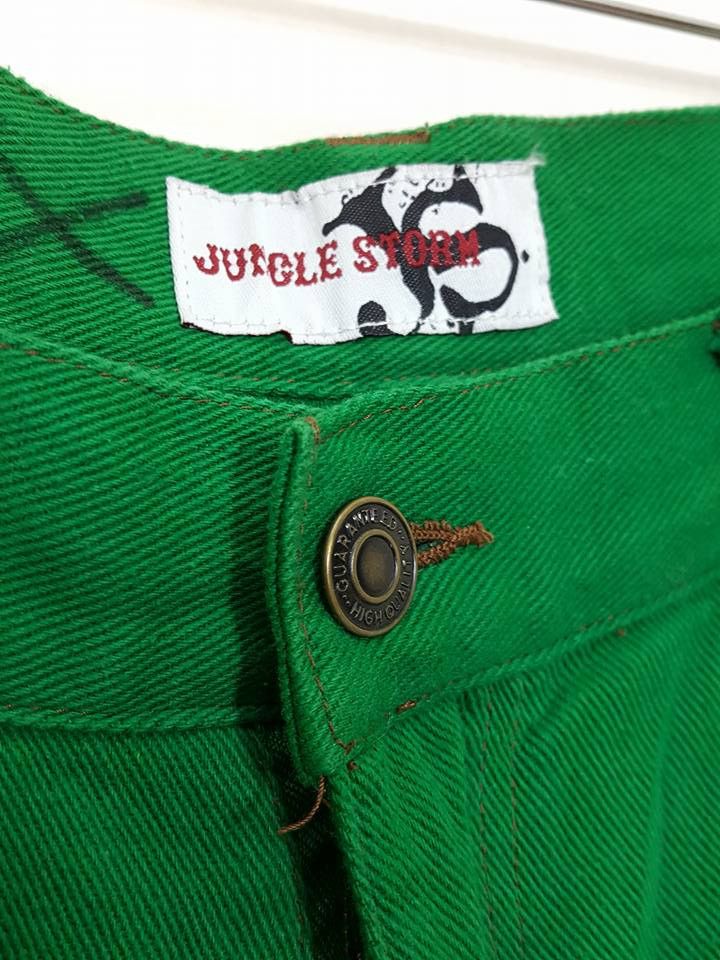 Designer × Japanese Brand Emerald Light Shamrock Green Double Thigh Zipper Pant Size US 33 - 8 Thumbnail
