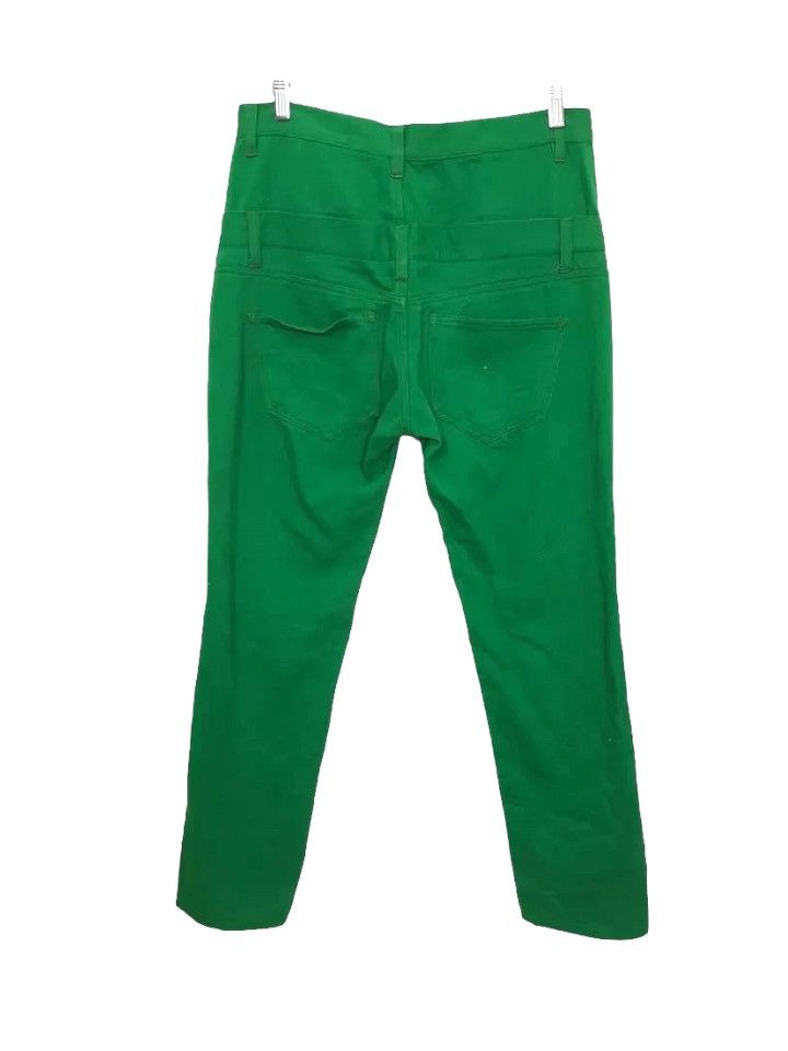 Designer × Japanese Brand Emerald Light Shamrock Green Double Thigh Zipper Pant Size US 33 - 3 Thumbnail