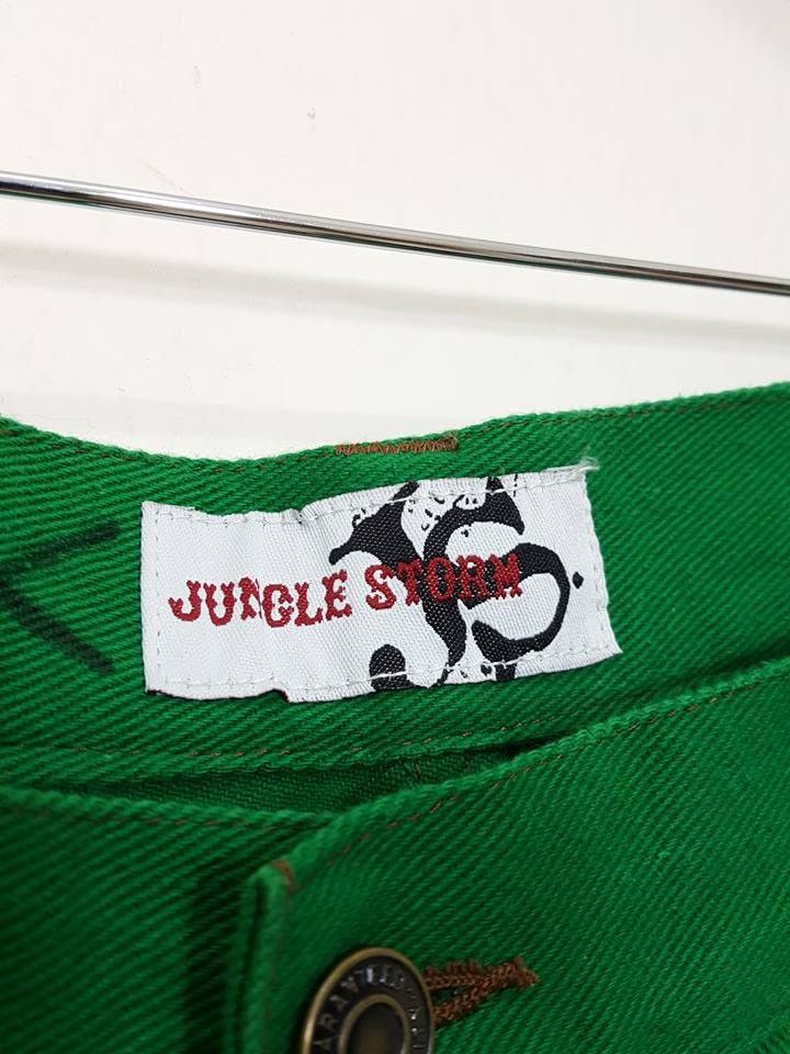 Designer × Japanese Brand Emerald Light Shamrock Green Double Thigh Zipper Pant Size US 33 - 15 Thumbnail