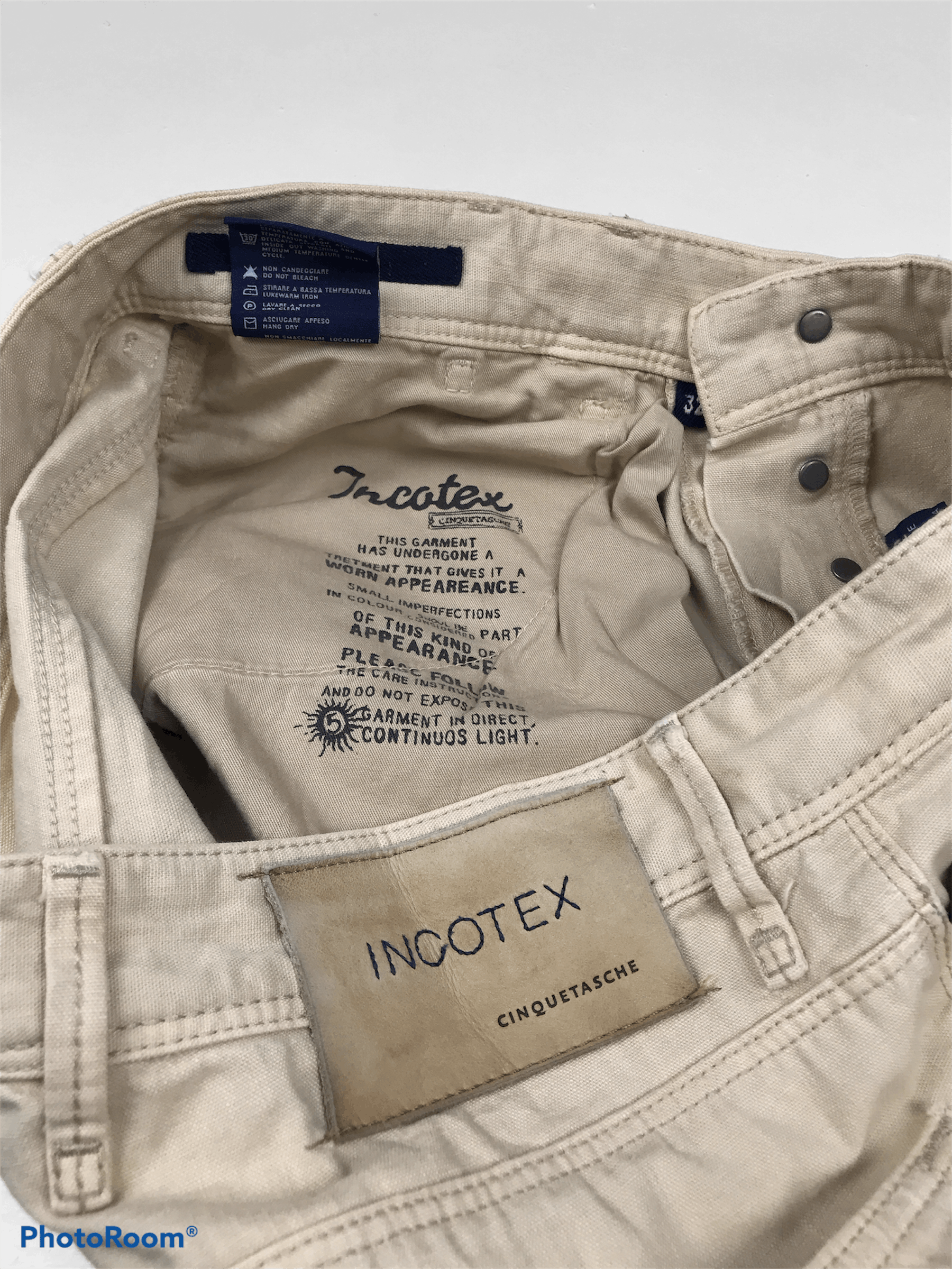 Incotex Incotex Slacks Work Tricochino Cotton Pants Size US 33 - 4 Thumbnail