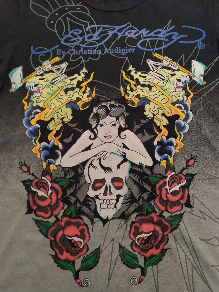 🔥Ed hardy full print skull t-shirt