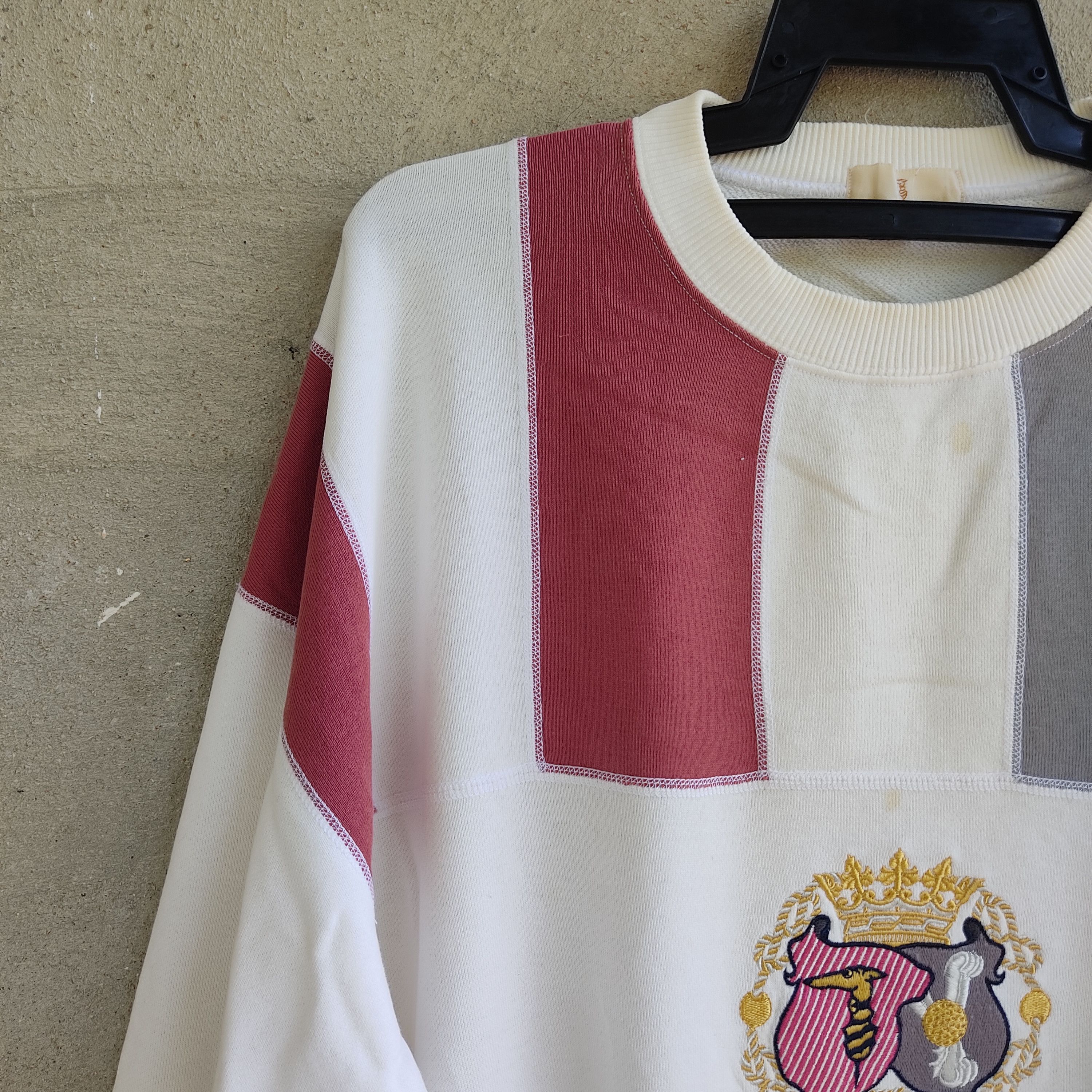 Trussardi × Vintage Vintage Trussardi Embroidered Logo White Sweatshirt Size US L / EU 52-54 / 3 - 6 Thumbnail
