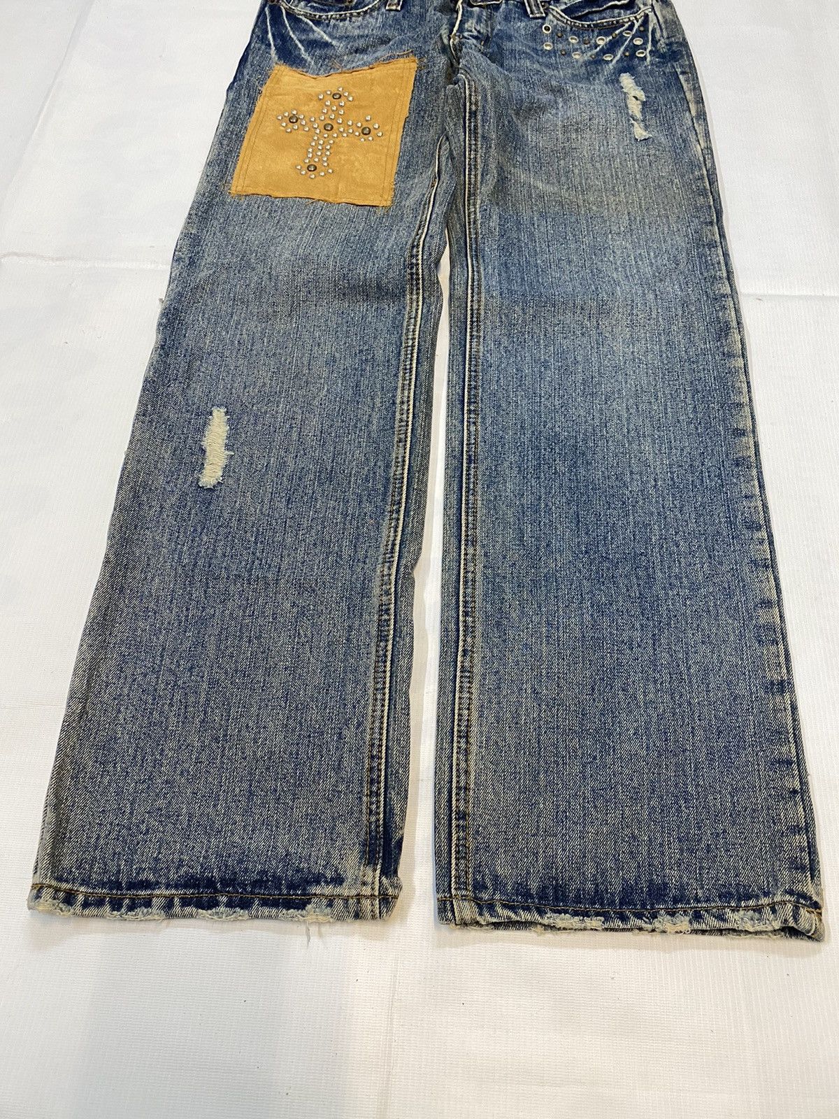 Designer × Japanese Brand 🔥Rare G-land Edge Denim Patchwork Inspired Chrome Hearts Size US 32 / EU 48 - 6 Thumbnail