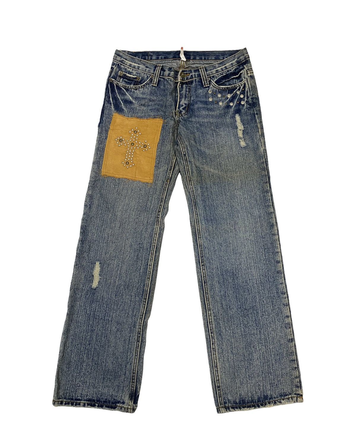 Designer × Japanese Brand 🔥Rare G-land Edge Denim Patchwork Inspired Chrome Hearts Size US 32 / EU 48 - 1 Thumbnail