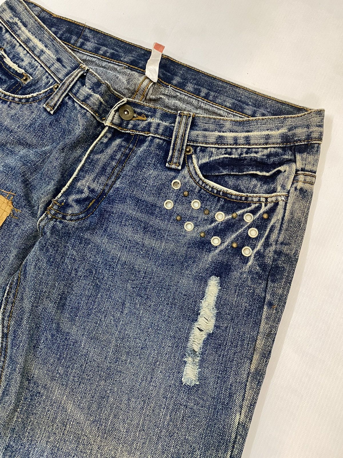 Designer × Japanese Brand 🔥Rare G-land Edge Denim Patchwork Inspired Chrome Hearts Size US 32 / EU 48 - 3 Thumbnail