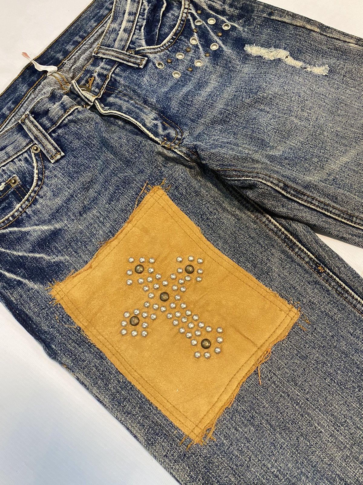 Designer × Japanese Brand 🔥Rare G-land Edge Denim Patchwork Inspired Chrome Hearts Size US 32 / EU 48 - 4 Thumbnail
