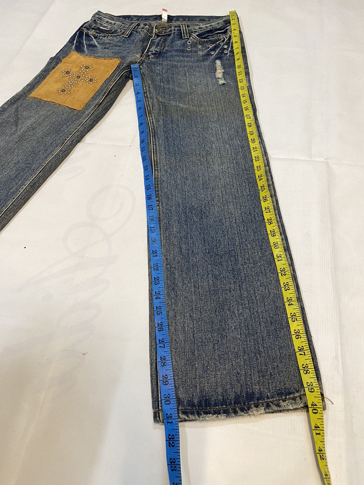 Designer × Japanese Brand 🔥Rare G-land Edge Denim Patchwork Inspired Chrome Hearts Size US 32 / EU 48 - 16 Thumbnail