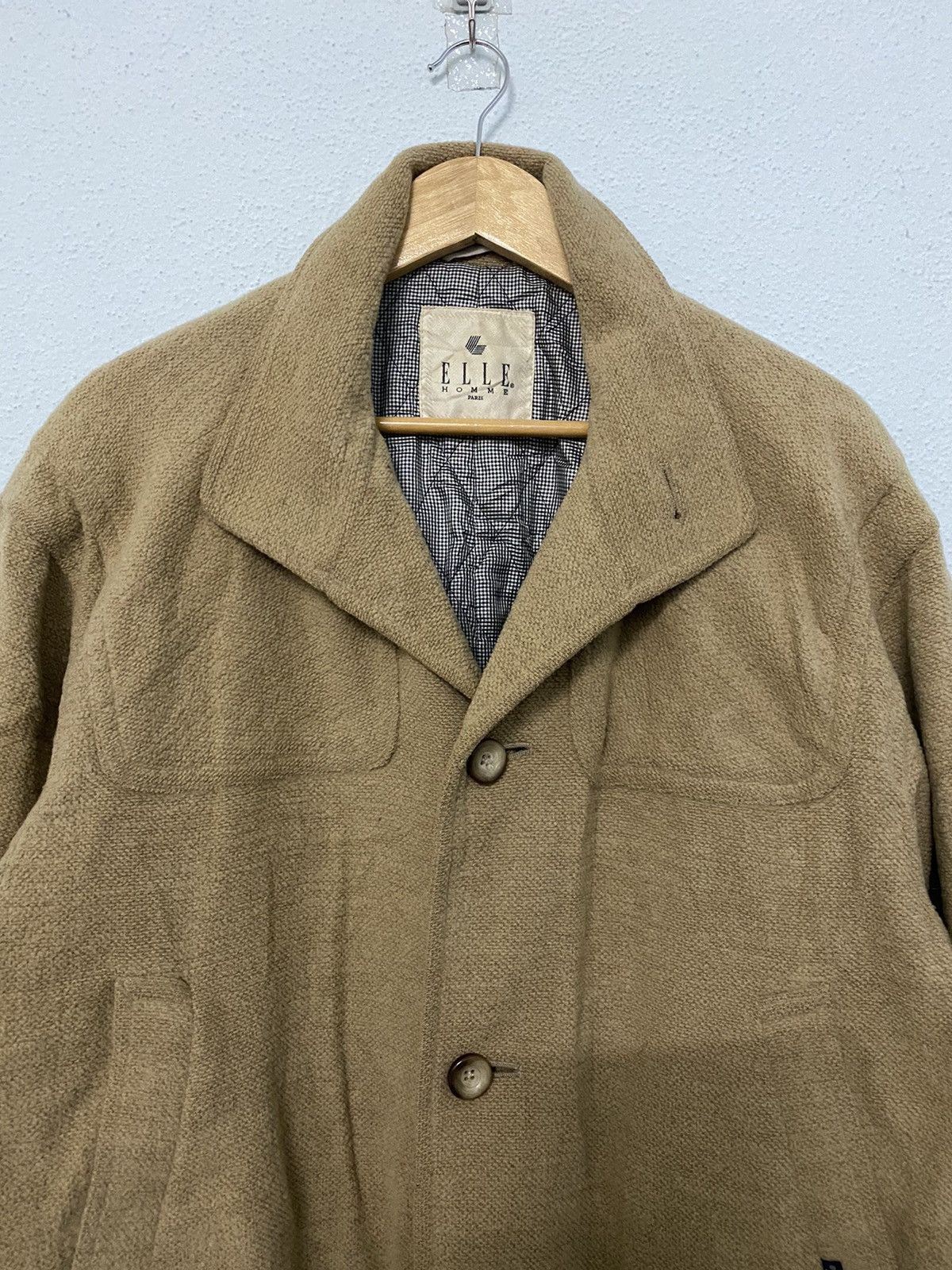 Designer × Other Vintage Elle Homme Paris Wool Coat Jacket Size US XL / EU 56 / 4 - 2 Thumbnail