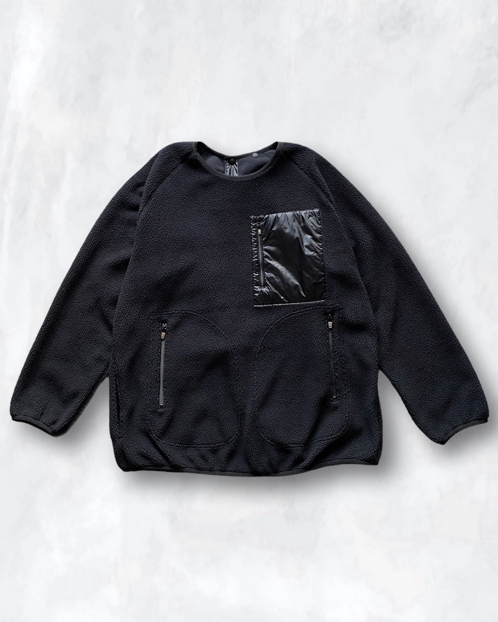 image of Takahiromiyashita The Soloist Oversized Medical Polartec Fleece Sweatshirt, Xs in Black (Size Large