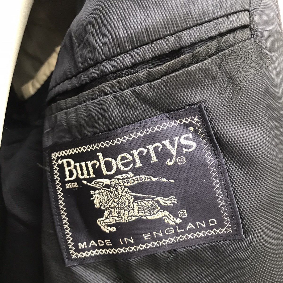 Burberry × Designer × Vintage Vintage Burberrys Wool Blazer Coat Gold Button Size US L / EU 52-54 / 3 - 6 Thumbnail