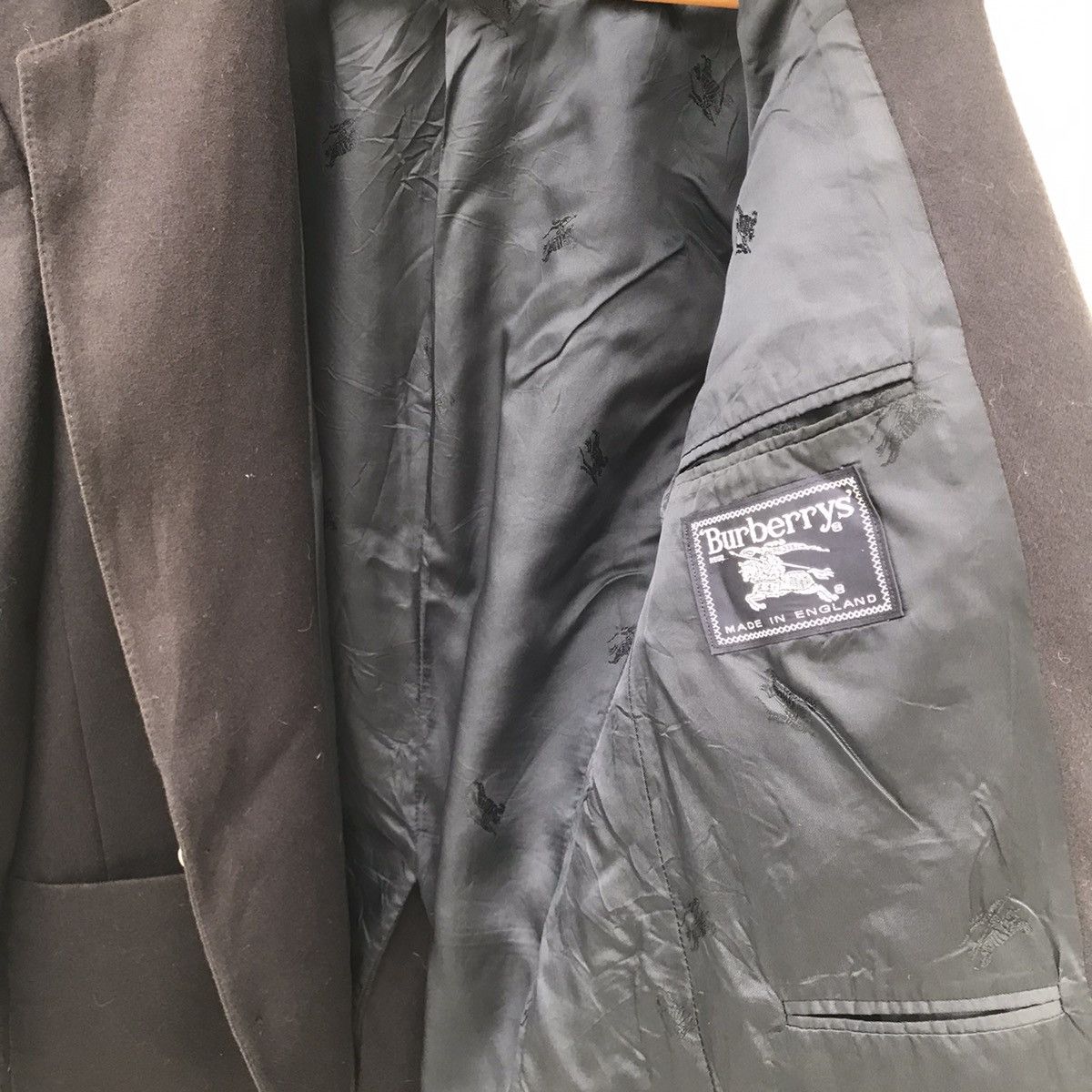 Burberry × Designer × Vintage Vintage Burberrys Wool Blazer Coat Gold Button Size US L / EU 52-54 / 3 - 11 Thumbnail