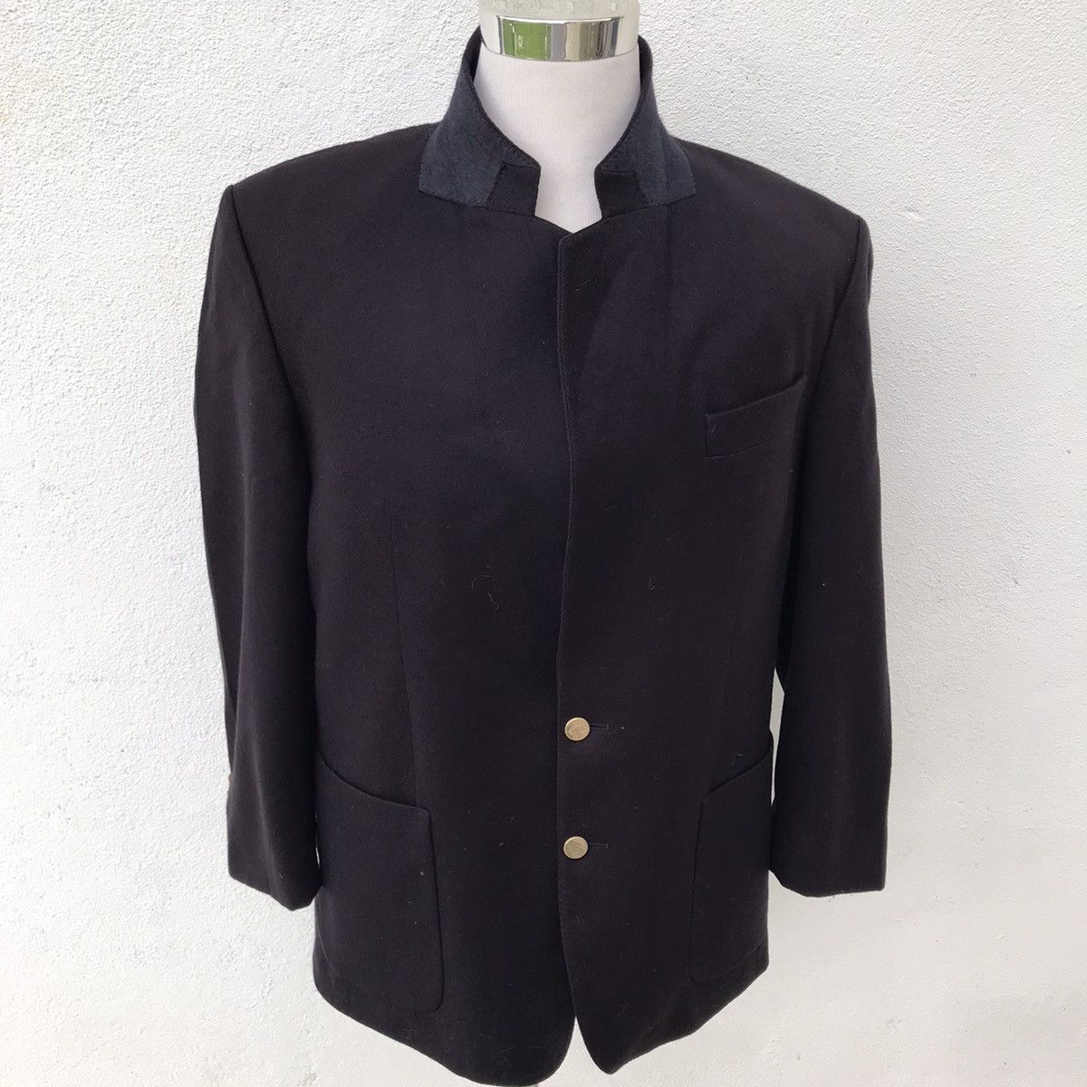 Burberry × Designer × Vintage Vintage Burberrys Wool Blazer Coat Gold Button Size US L / EU 52-54 / 3 - 1 Thumbnail