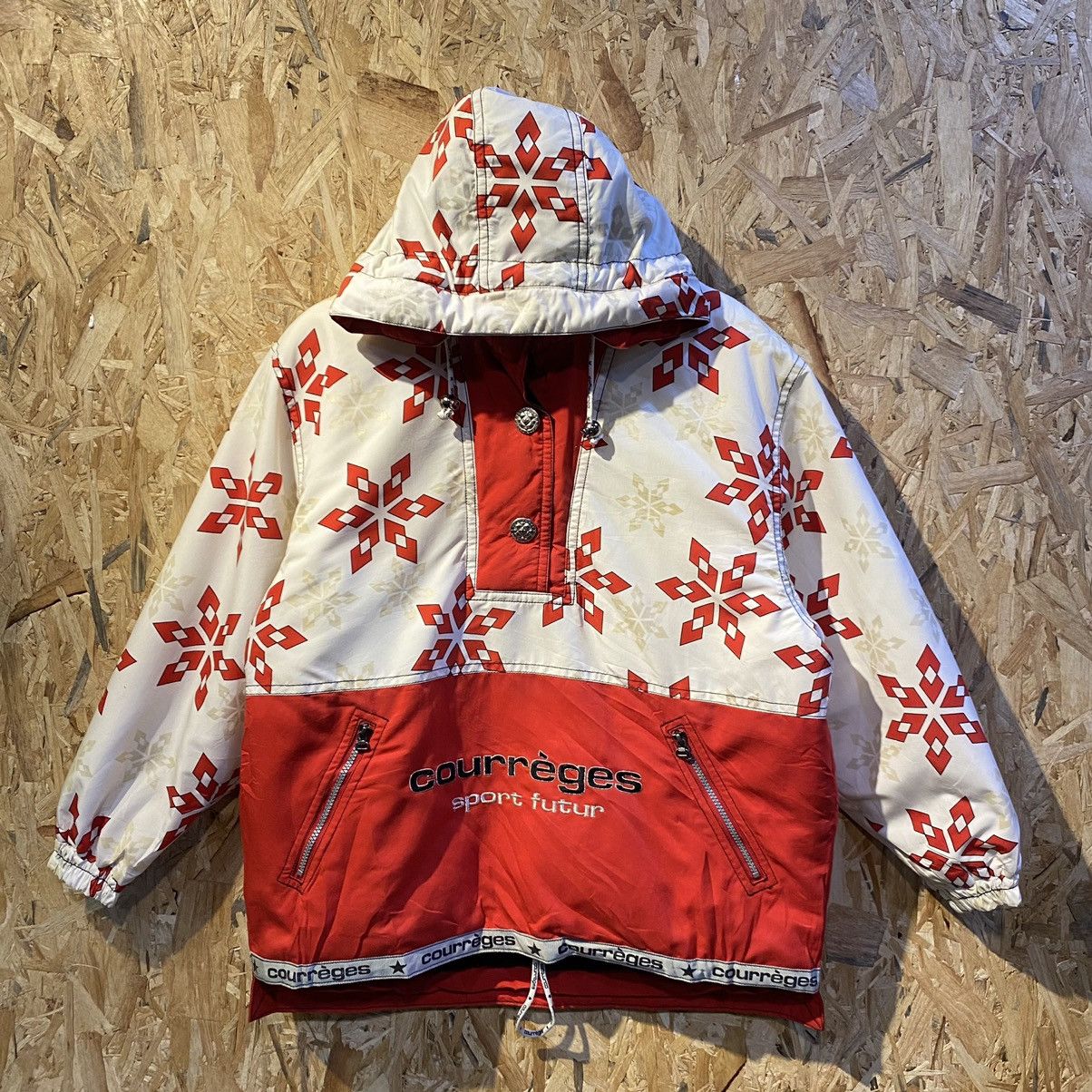 image of Andre Courreges x Courreges Vintagecourrèges Sport Futur Half Zip Ski Jackets in Red/White (Size La