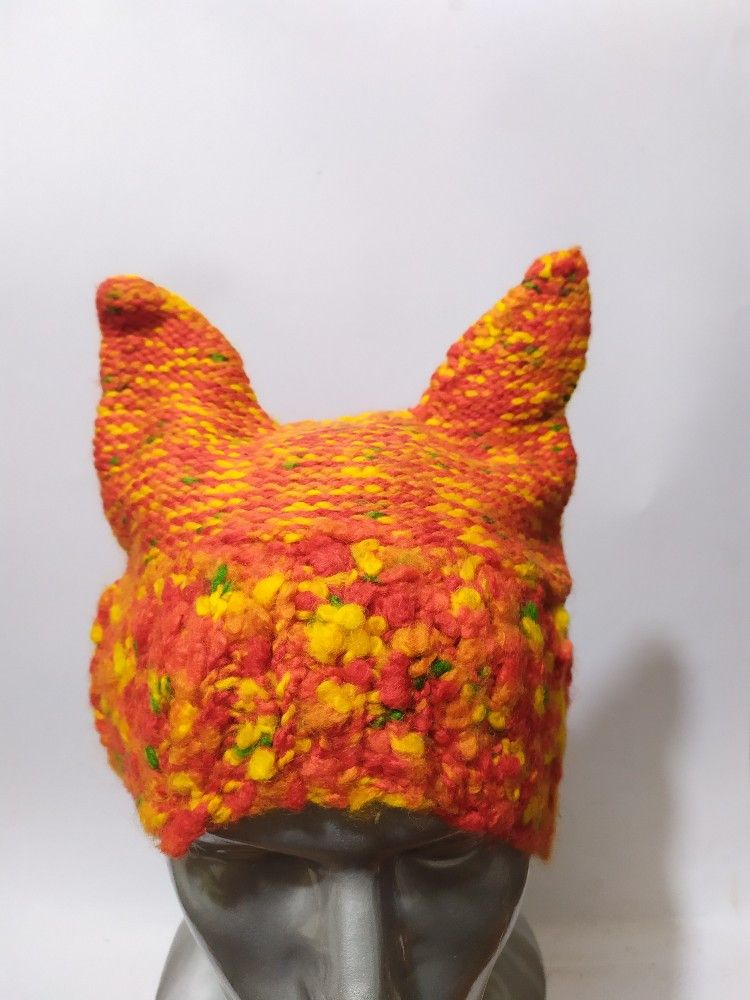 Handmade 🔥Unknown Bunny Horn Devil knitted beanie Nice hats Size ONE SIZE - 2 Thumbnail