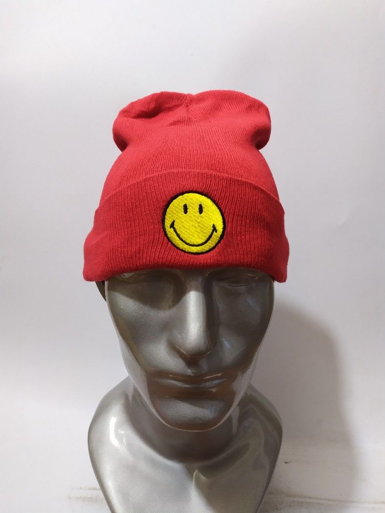 Japanese Brand 🔥Wego Japan Embroidery Smile Beanie hats Size ONE SIZE - 1 Thumbnail