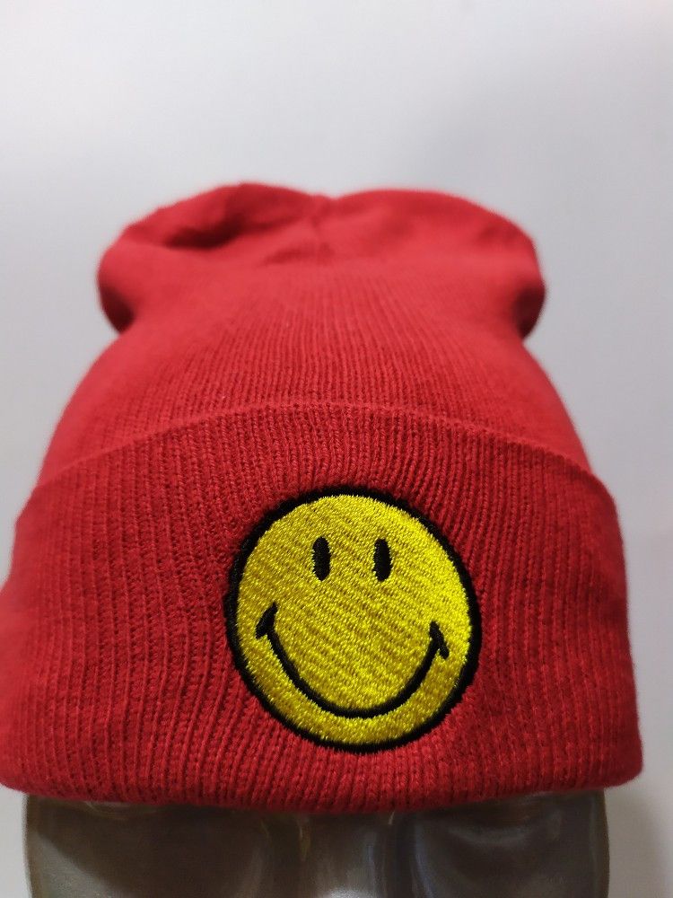 Japanese Brand 🔥Wego Japan Embroidery Smile Beanie hats Size ONE SIZE - 2 Thumbnail