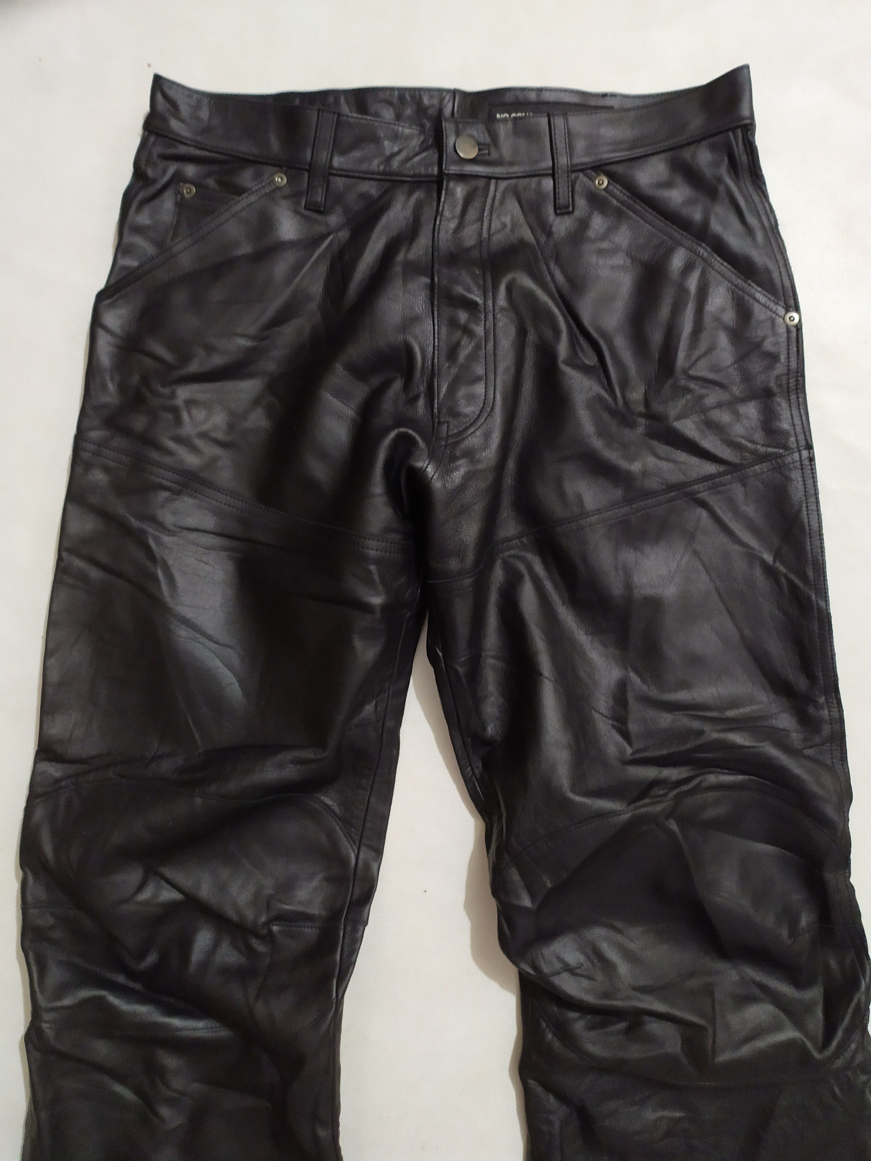 Genuine Leather × Japanese Brand No Concept But Good Sense Black Leather Pants Size US 31 - 4 Thumbnail