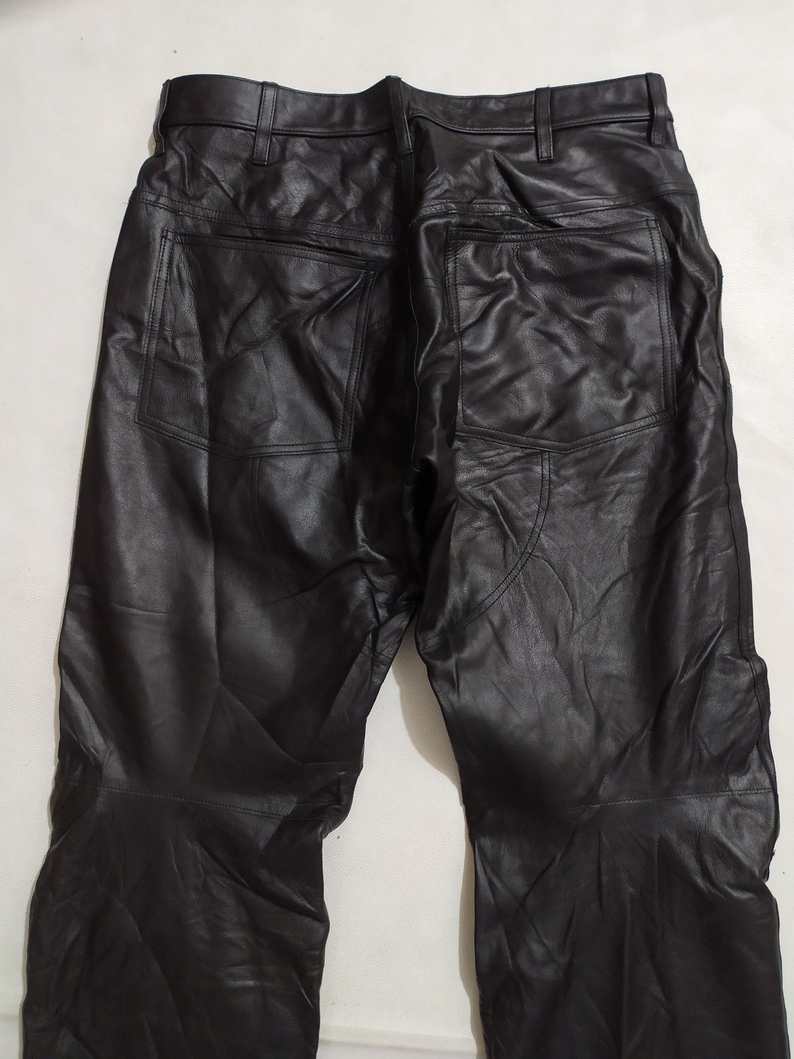 Genuine Leather × Japanese Brand No Concept But Good Sense Black Leather Pants Size US 31 - 7 Thumbnail