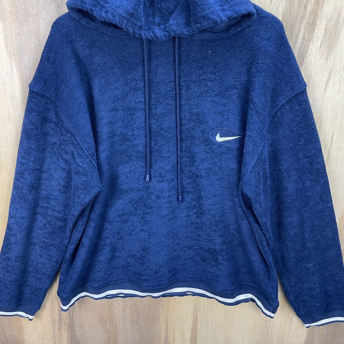 Nike × Vintage Vintage Nike Embroidery Logo Hoodie Jacket Size US XL / EU 56 / 4 - 3 Thumbnail