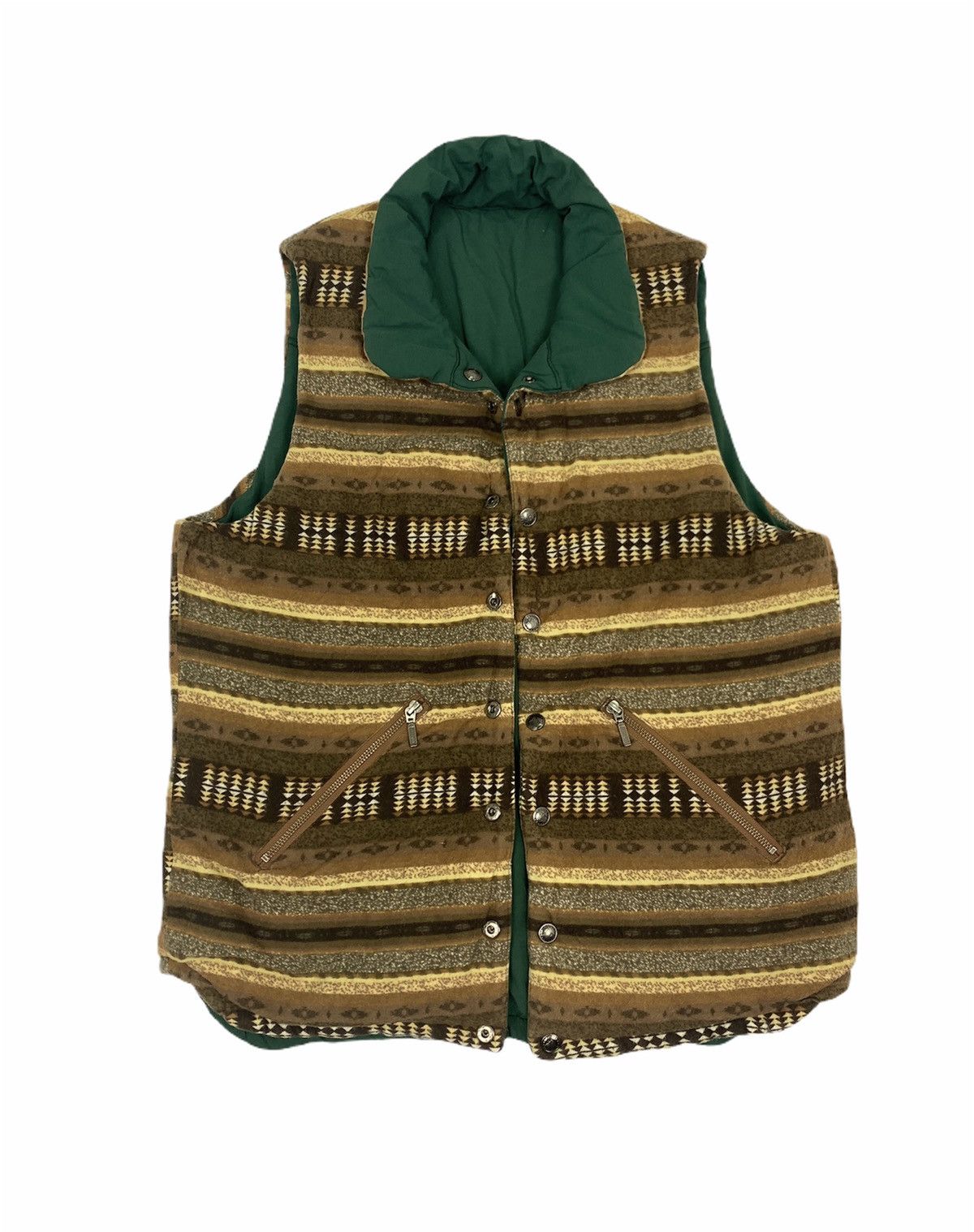 Japanese Brand UNIONMADE GRN TOKYO Reversible Navajo Aztec Art Vest Jacket Size US L / EU 52-54 / 3 - 4 Thumbnail