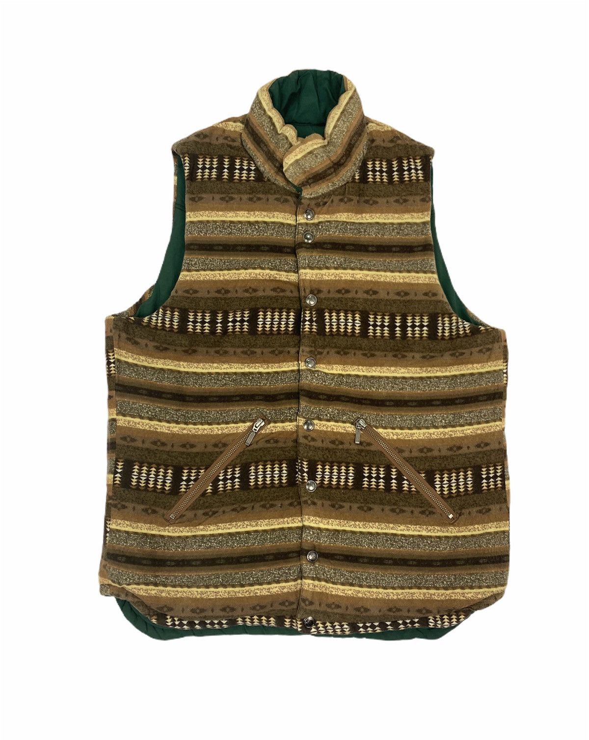 Japanese Brand UNIONMADE GRN TOKYO Reversible Navajo Aztec Art Vest Jacket Size US L / EU 52-54 / 3 - 3 Thumbnail