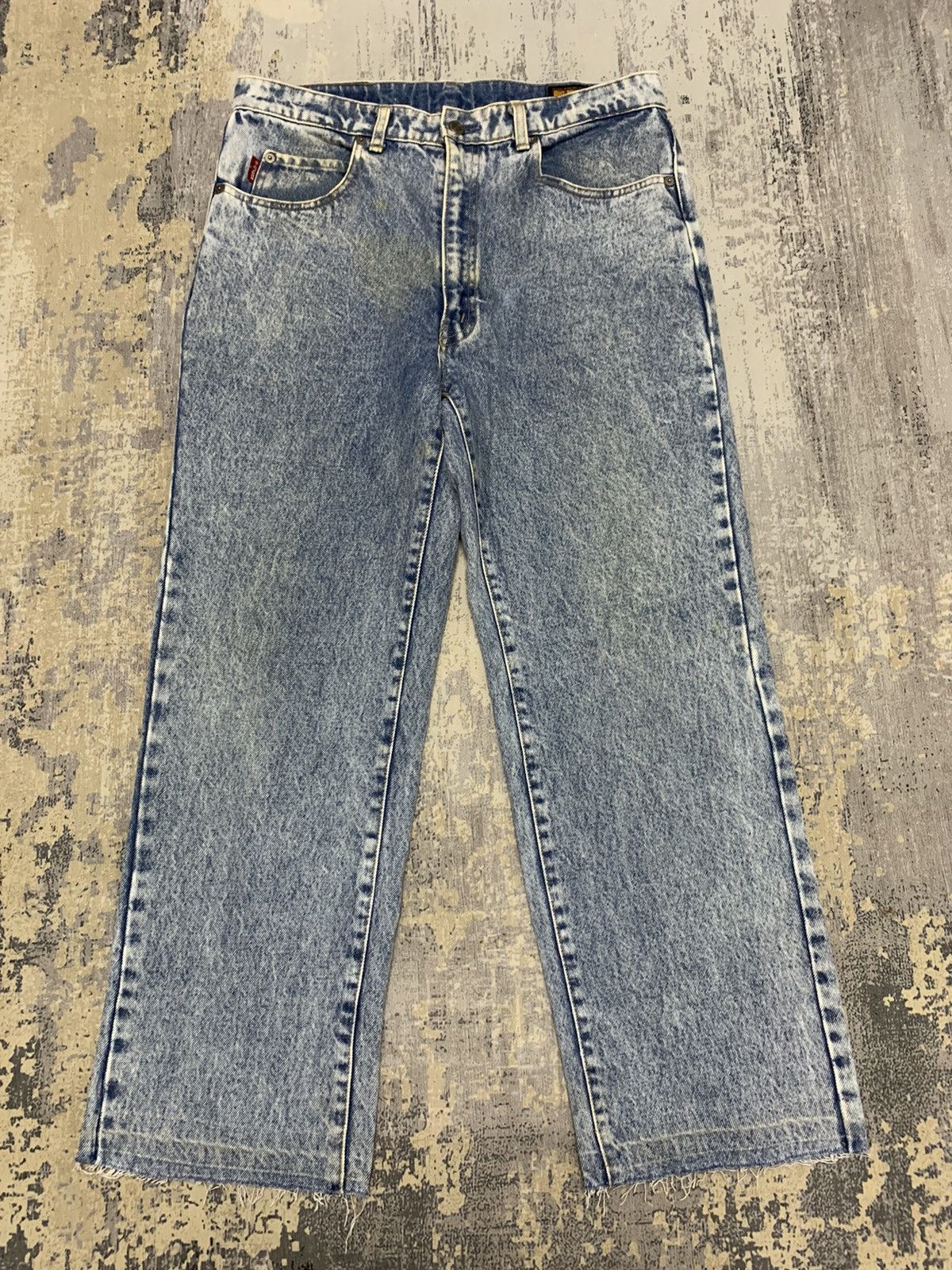 Vintage Vintage Denim Big John Acid Wash Baggy Jeans 33x28 Size US 33 - 1 Thumbnail