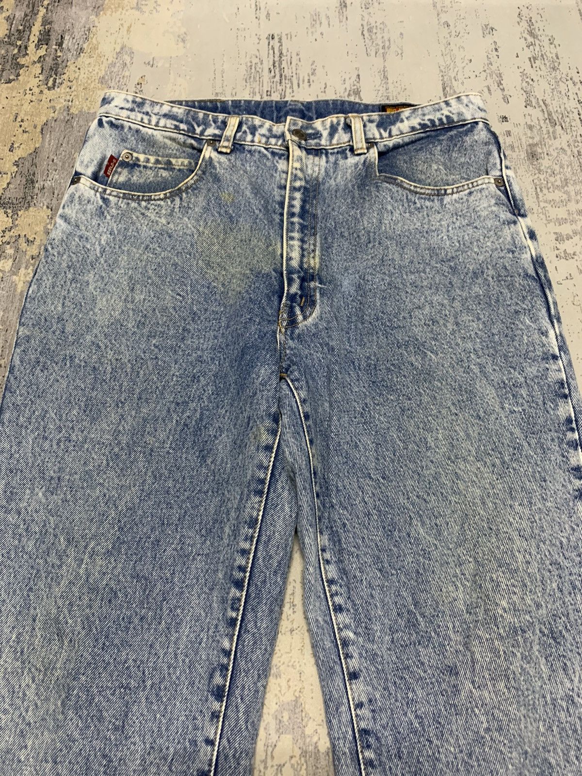 Vintage Vintage Denim Big John Acid Wash Baggy Jeans 33x28 Size US 33 - 3 Thumbnail