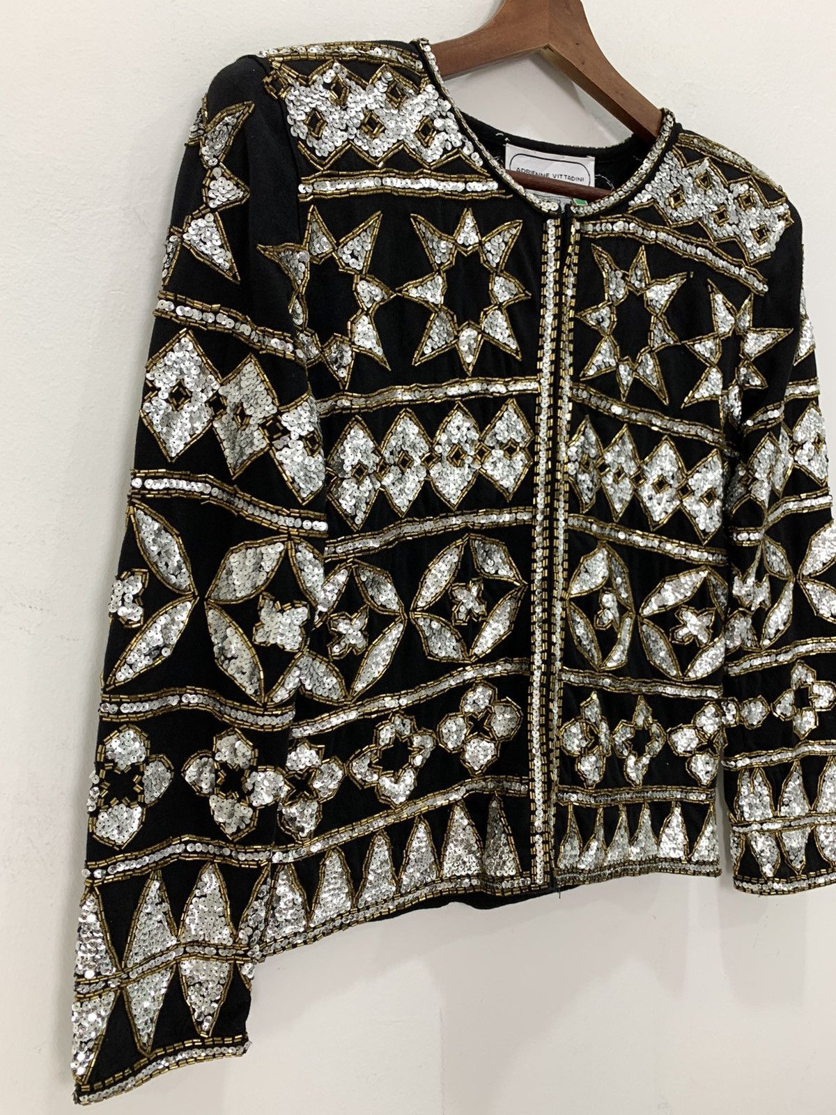 Japanese Brand × Michael Jackson × Swarovski ADRIENNE VITTADINI Sashiko Patchwork Swarovski Blink Jacket Size S / US 4 / IT 40 - 6 Thumbnail