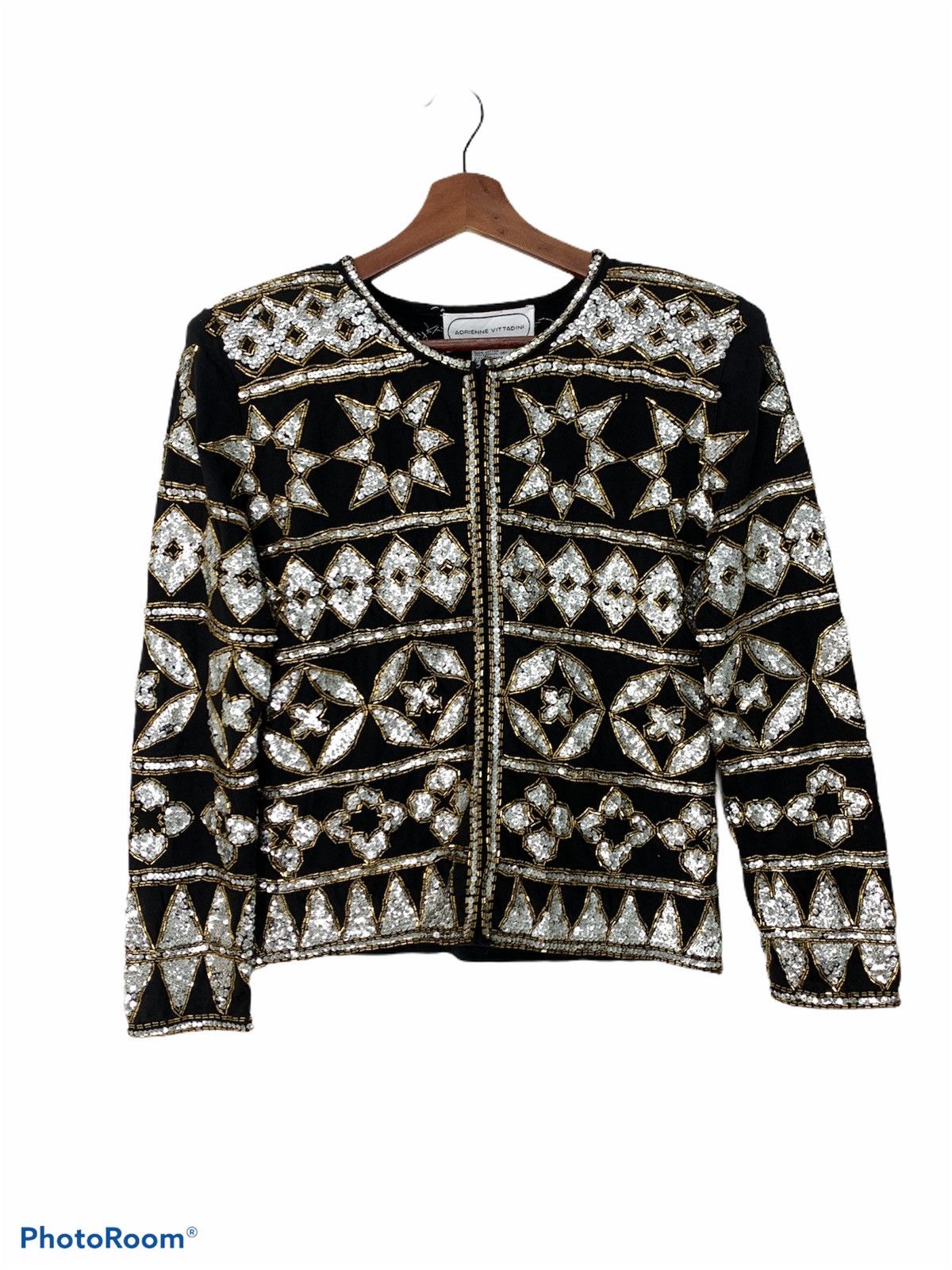 Japanese Brand × Michael Jackson × Swarovski ADRIENNE VITTADINI Sashiko Patchwork Swarovski Blink Jacket Size S / US 4 / IT 40 - 1 Thumbnail