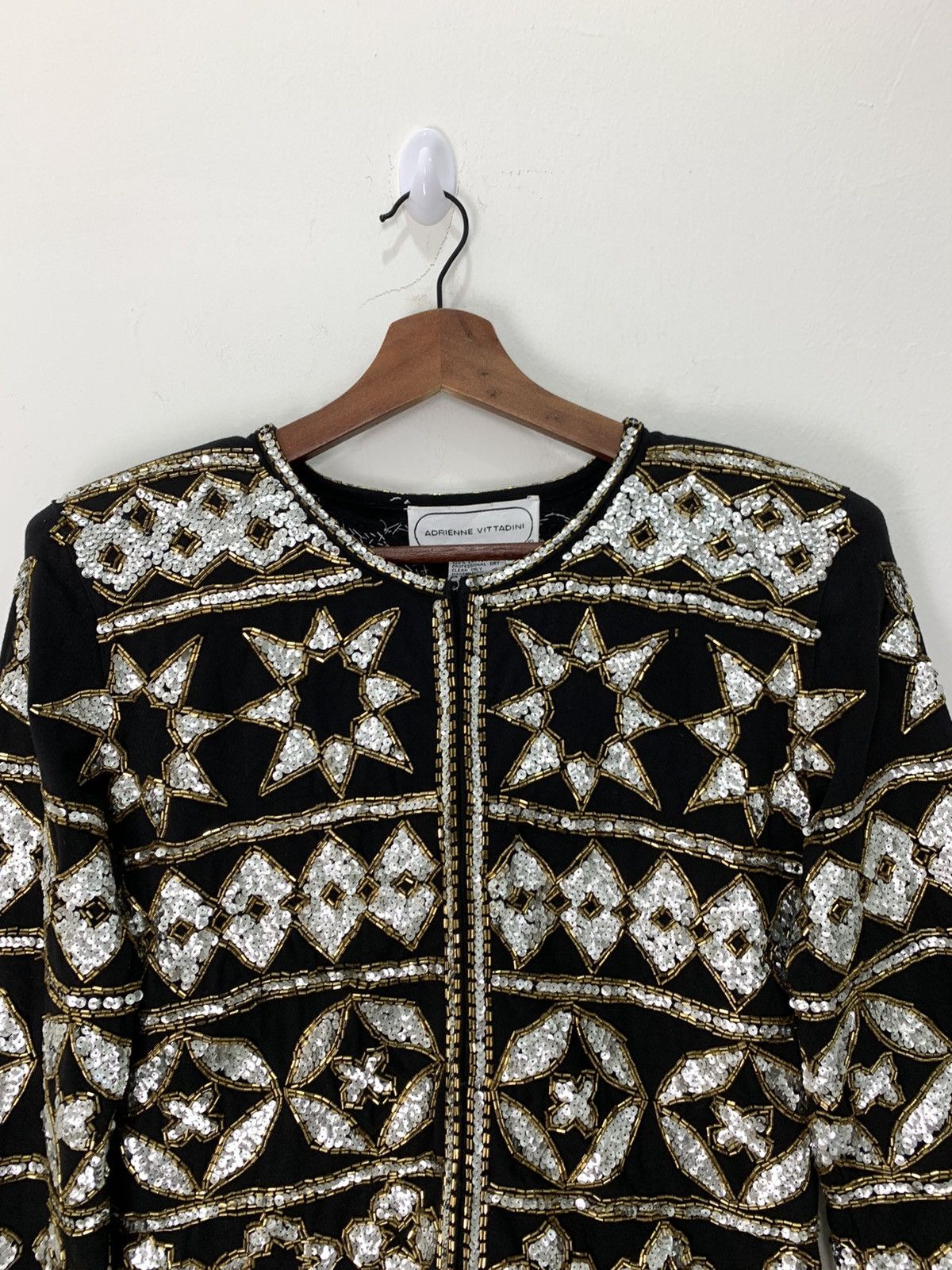 Japanese Brand × Michael Jackson × Swarovski ADRIENNE VITTADINI Sashiko Patchwork Swarovski Blink Jacket Size S / US 4 / IT 40 - 4 Thumbnail