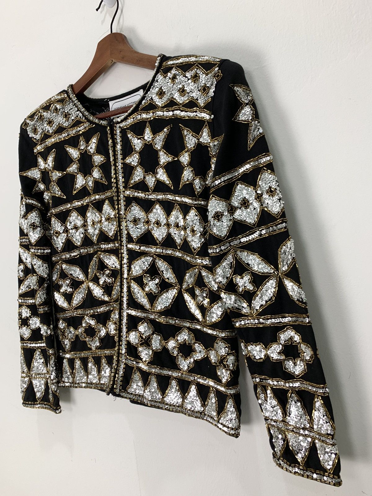 Japanese Brand × Michael Jackson × Swarovski ADRIENNE VITTADINI Sashiko Patchwork Swarovski Blink Jacket Size S / US 4 / IT 40 - 7 Thumbnail