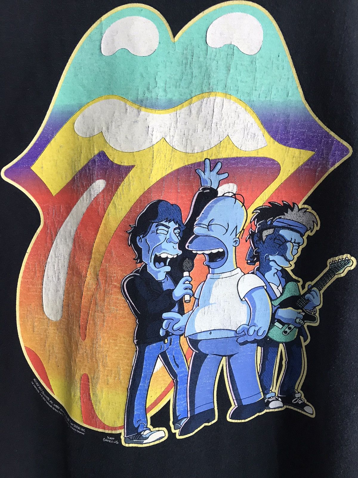 Band Tees × The Rolling Stones × Vintage 🔥2002 The Rolling Stones x The Simpsons🔥 vintage tee Size US M / EU 48-50 / 2 - 2 Thumbnail