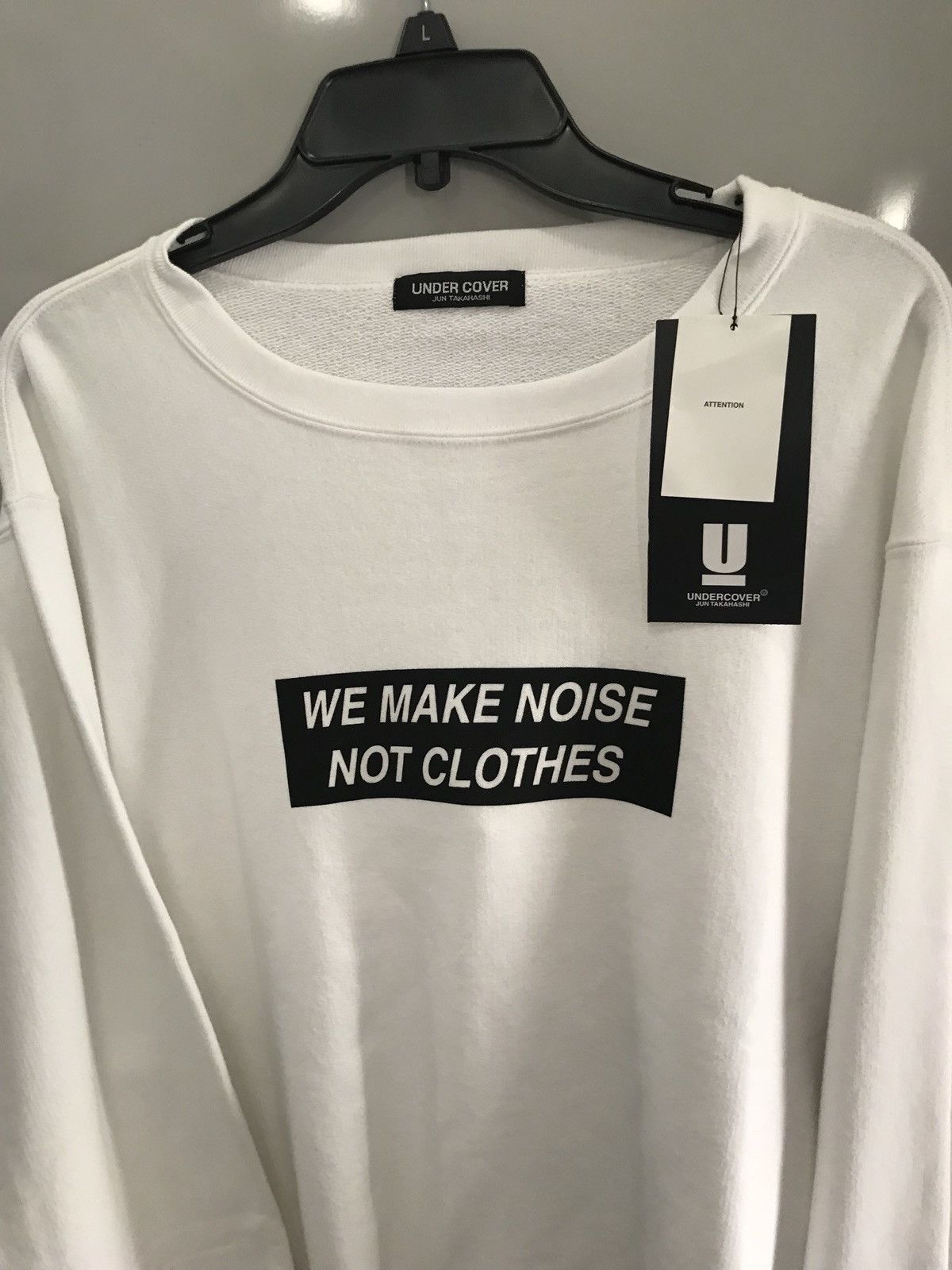Undercover “We Make Noise Not Clothes” White Terry Cotton Sweater Size US M / EU 48-50 / 2 - 3 Thumbnail