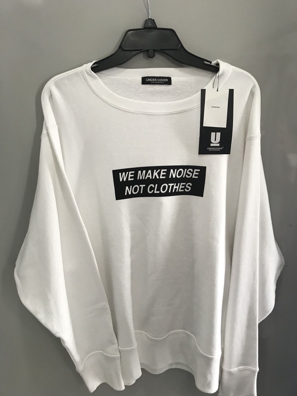 Undercover “We Make Noise Not Clothes” White Terry Cotton Sweater Size US M / EU 48-50 / 2 - 4 Thumbnail
