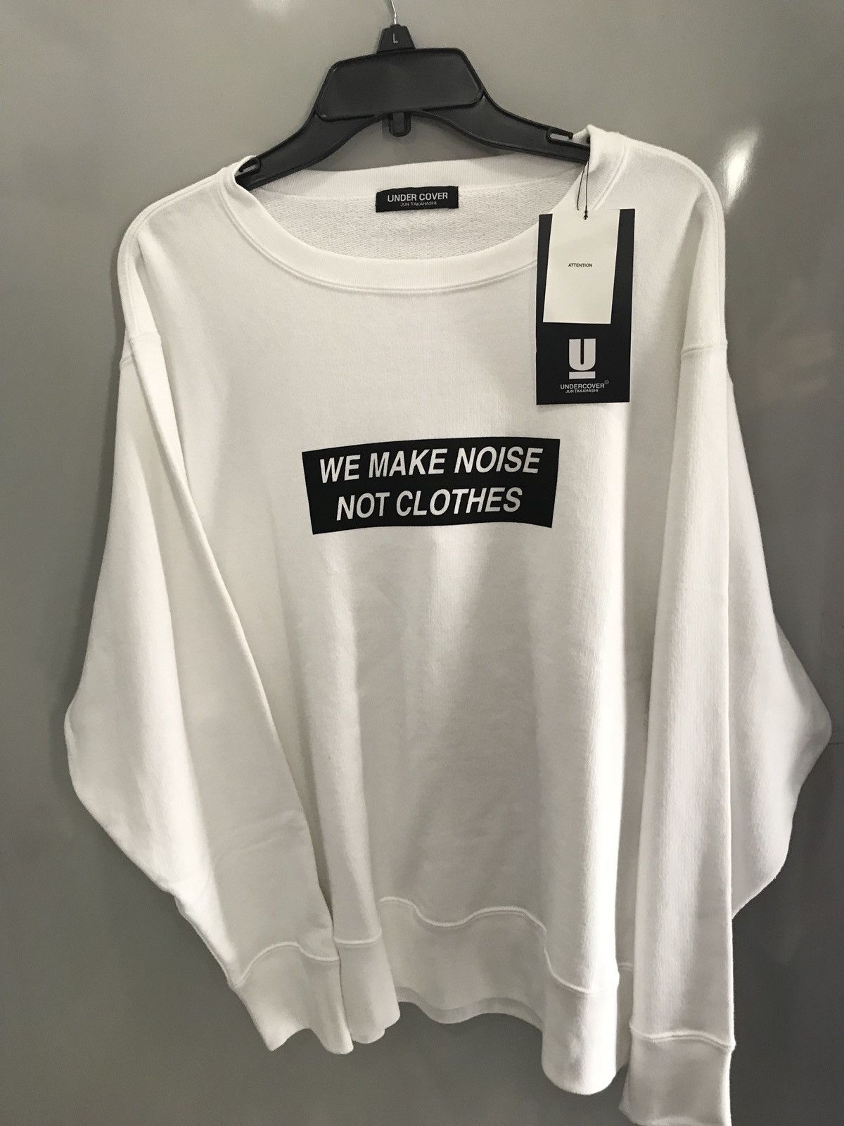 Undercover “We Make Noise Not Clothes” White Terry Cotton Sweater Size US M / EU 48-50 / 2 - 2 Thumbnail