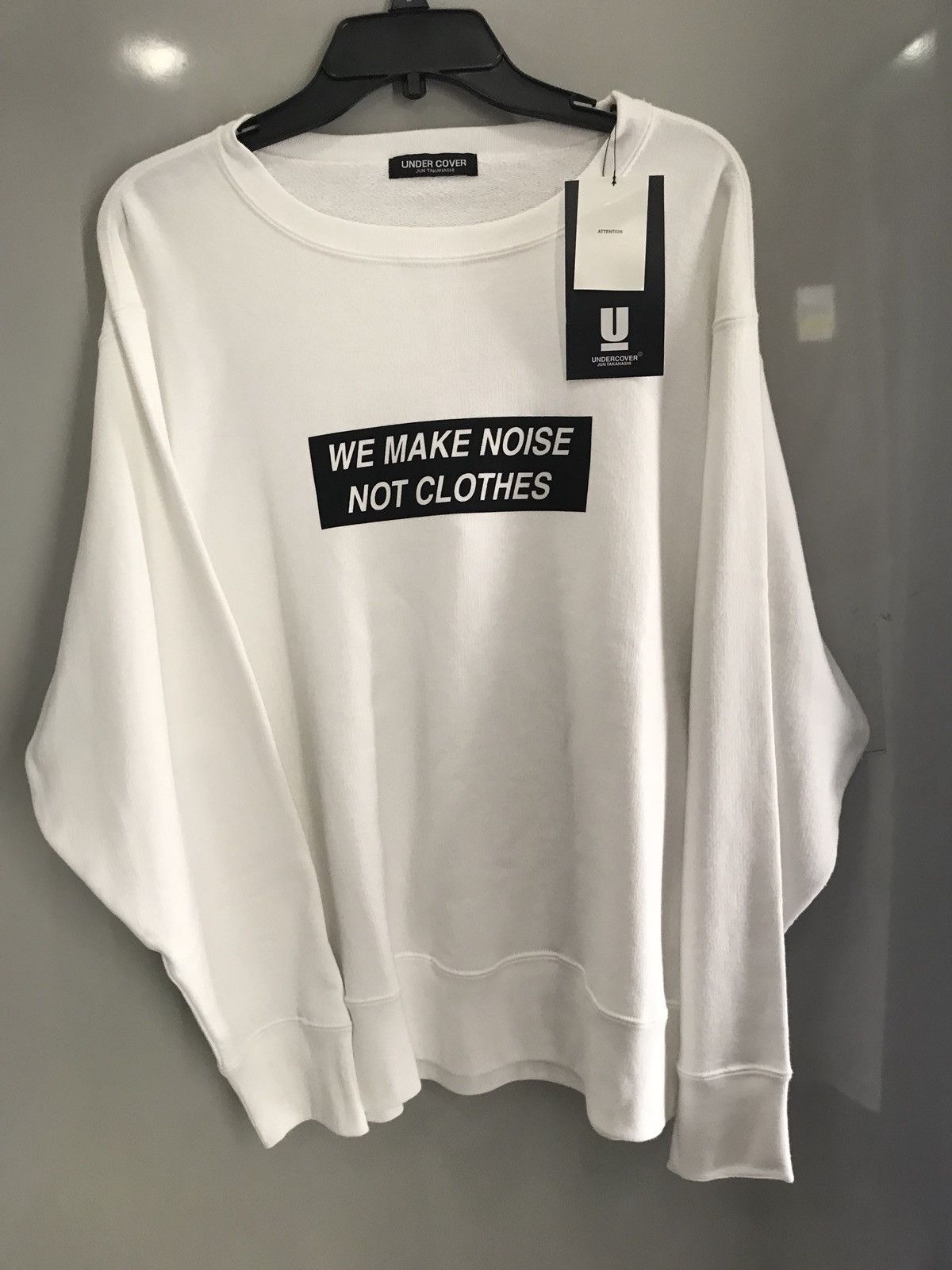 Undercover “We Make Noise Not Clothes” White Terry Cotton Sweater Size US M / EU 48-50 / 2 - 1 Thumbnail